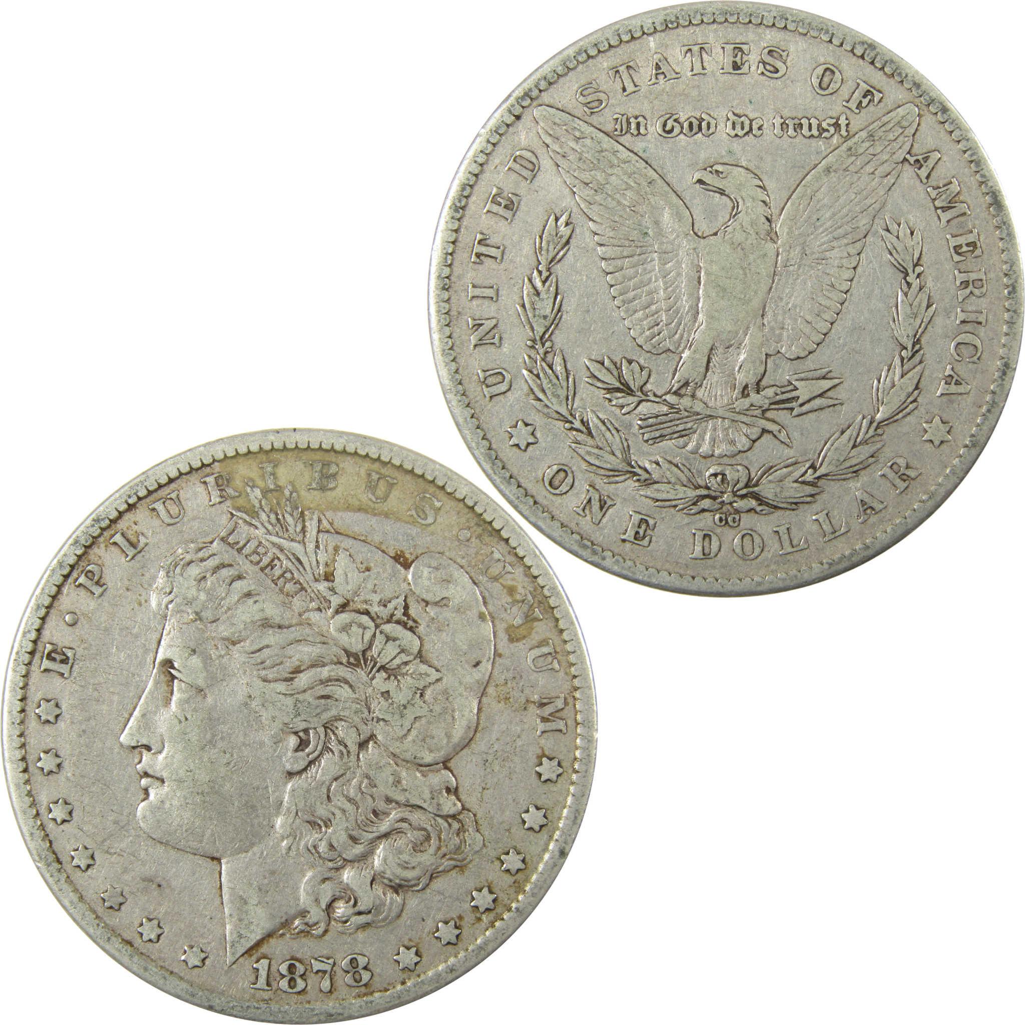 1878 CC Morgan Silver Dollar VF Very Fine $1 Coin SKU:CP1385 - Morgan coin - Morgan silver dollar - Morgan silver dollar for sale - Profile Coins &amp; Collectibles