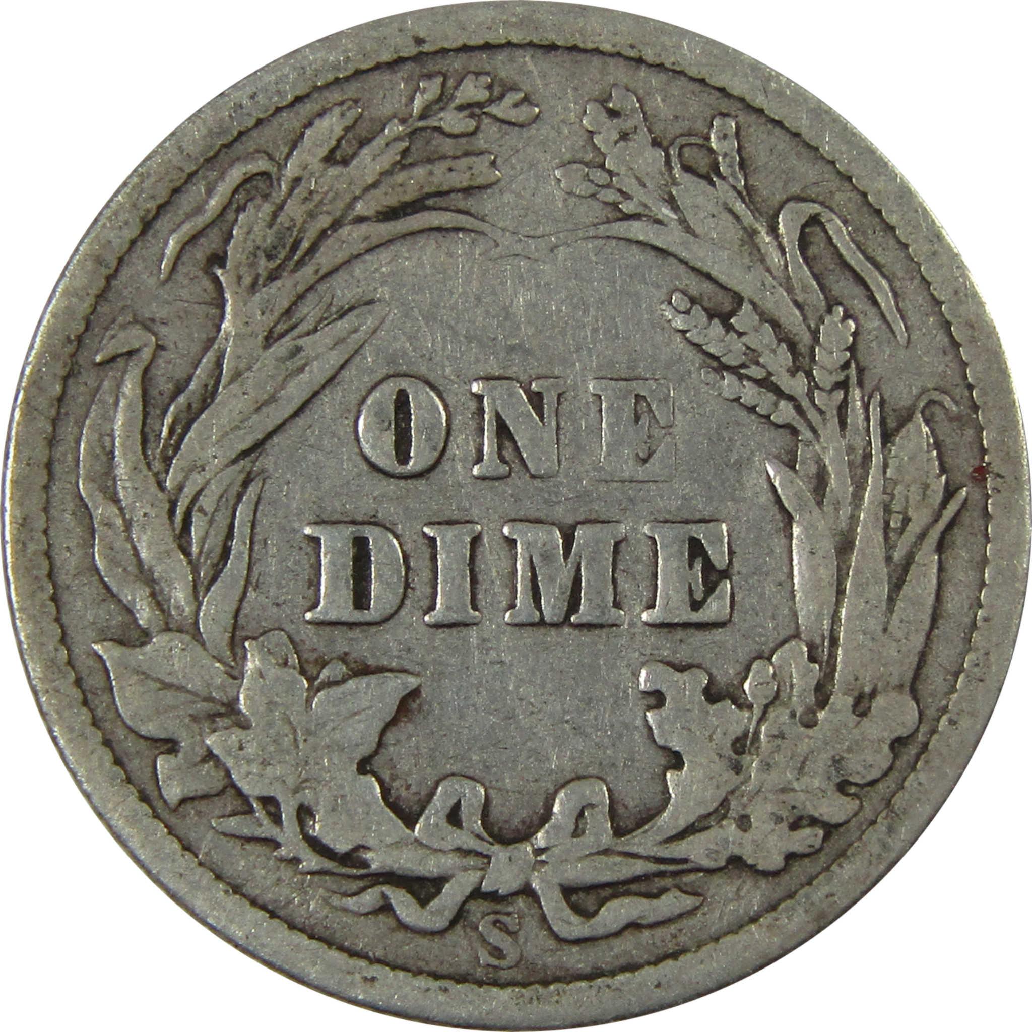 1911 S Barber Silver Dime F Fine 10c Coin Collectible SKU:CP1032