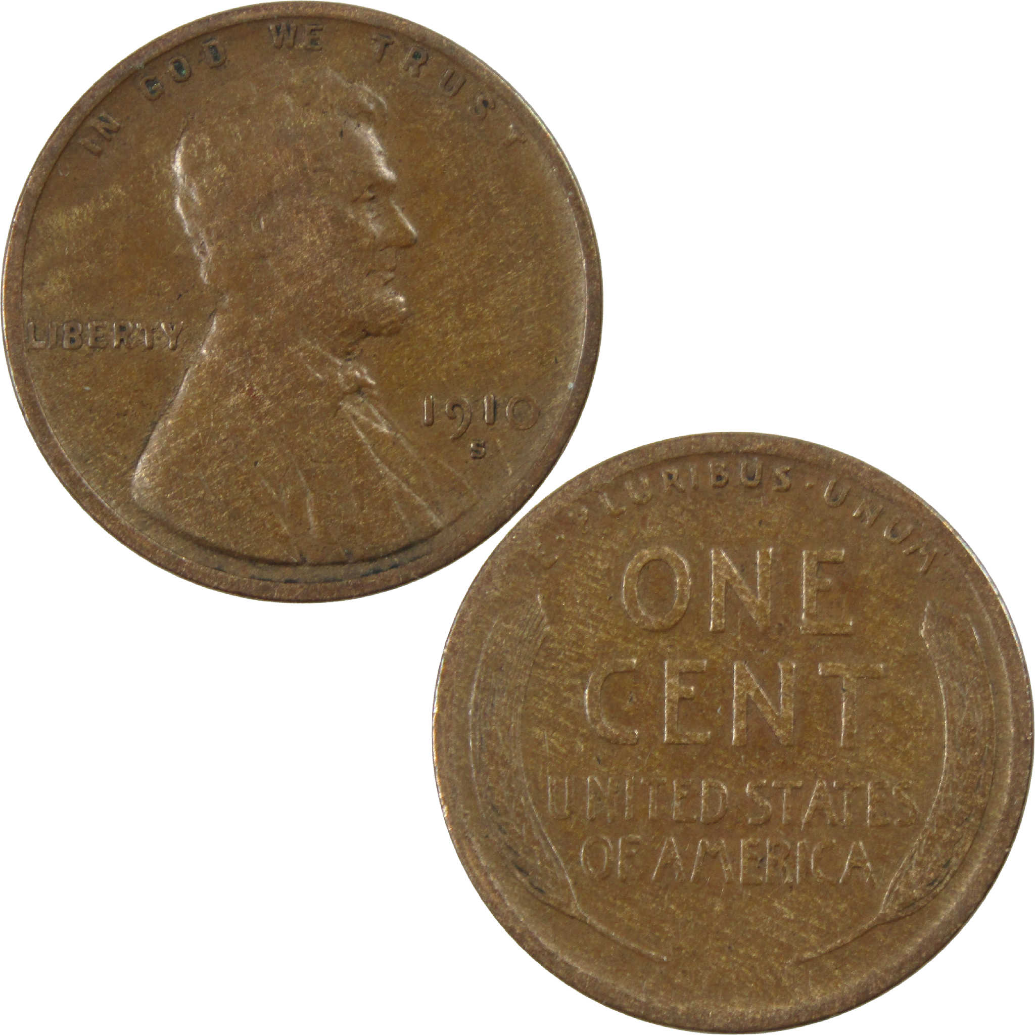 1910 S Lincoln Wheat Cent VF Very Fine Penny 1c Coin SKU:I12182