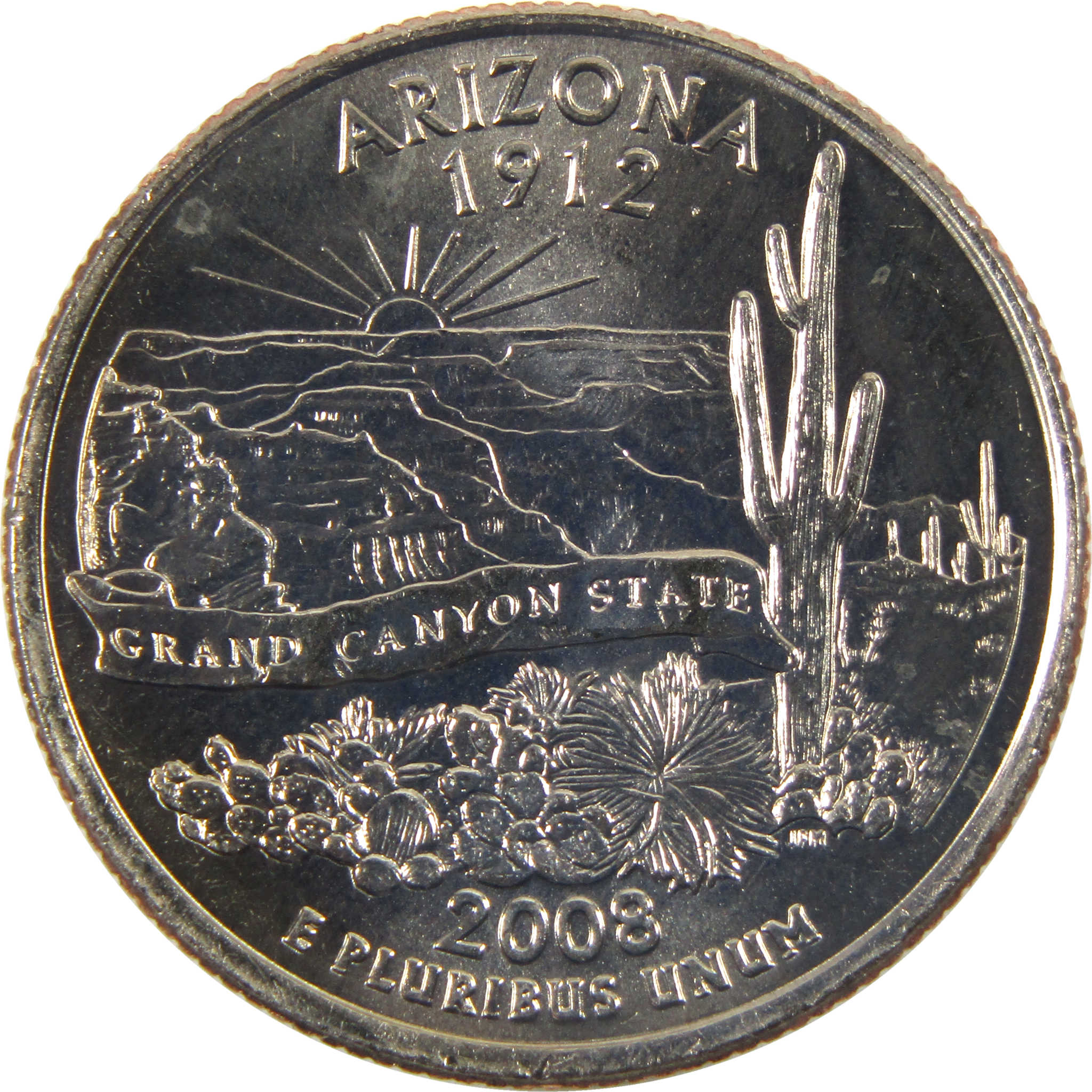 2008 P Arizona State Quarter BU Uncirculated Clad 25c Coin