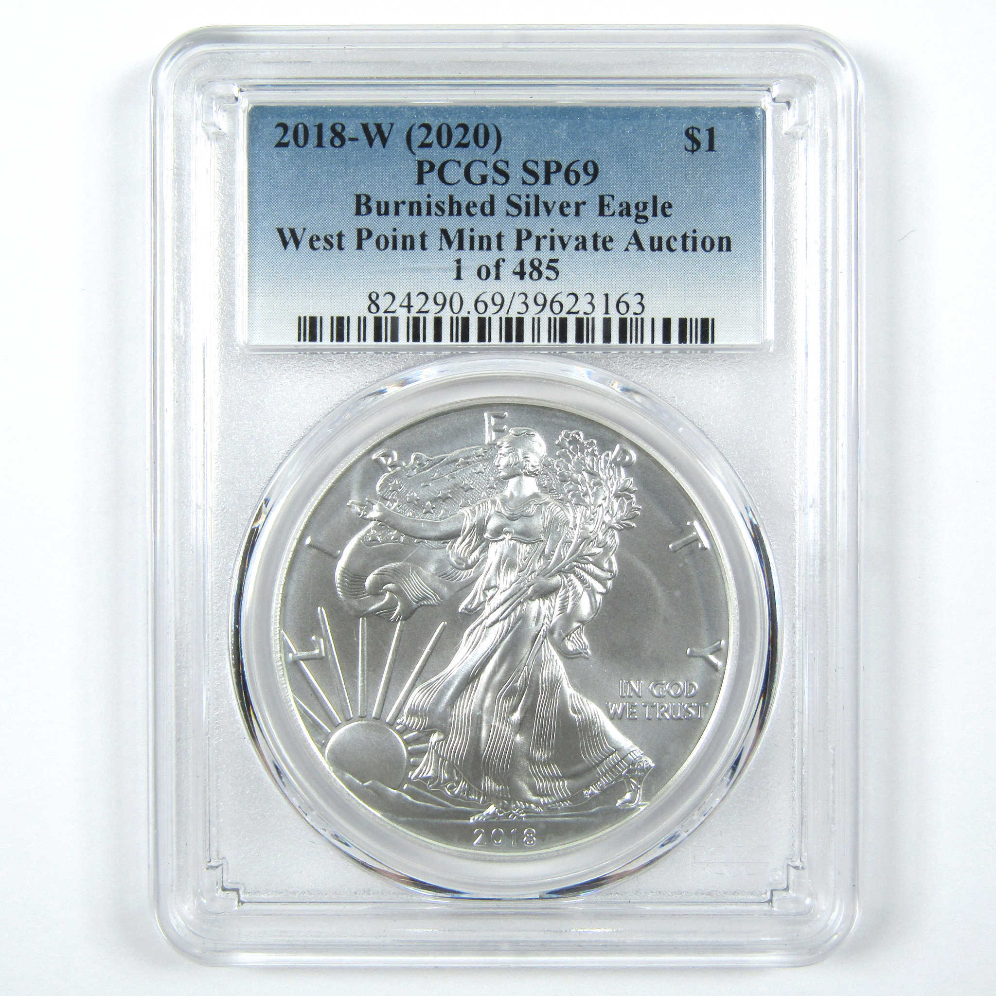 2018 W American Silver Eagle SP 69 PCGS $1 Burnished SKU:CPC7108