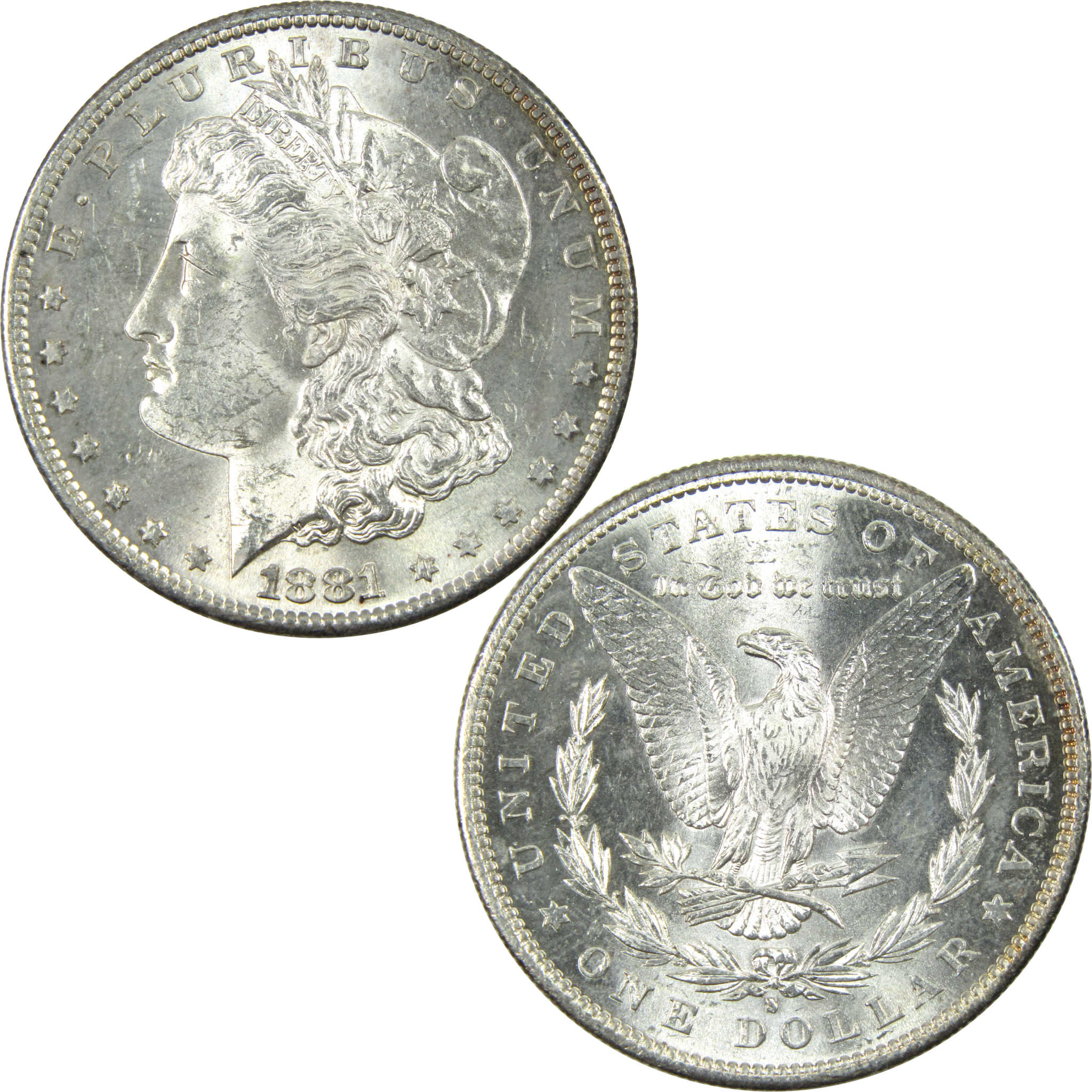 1881 S Morgan Dollar Uncirculated Silver $1 Coin SKU:I14835 - Morgan coin - Morgan silver dollar - Morgan silver dollar for sale - Profile Coins &amp; Collectibles