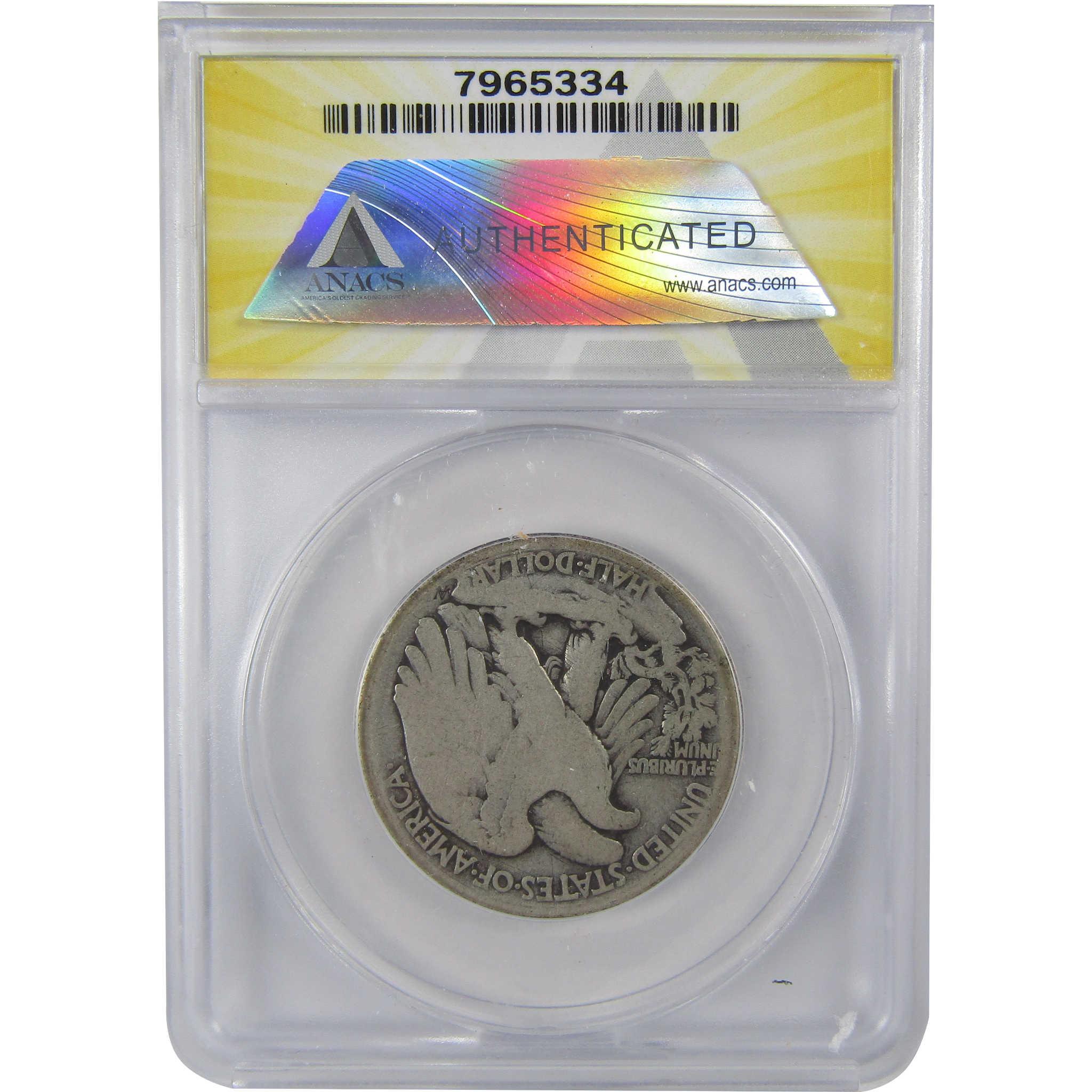 1916 D Liberty Walking Silver Half Dollar AG 3 Detail ANACS SKU:I25475