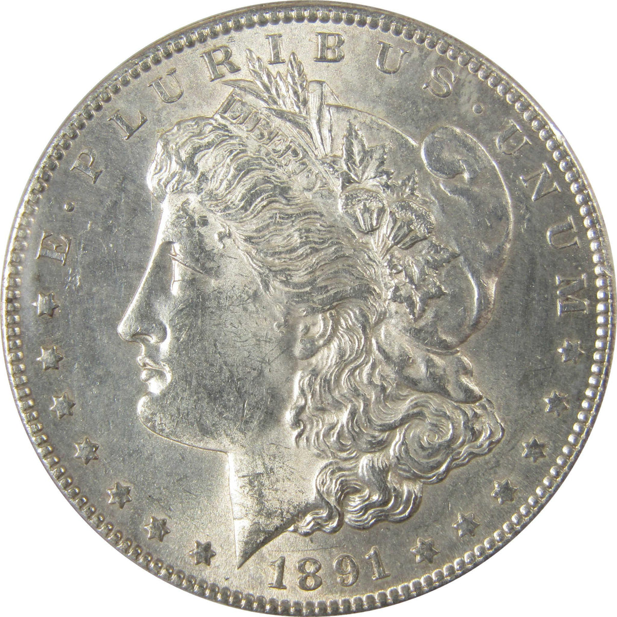 1891 S Morgan Silver Dollar MS 60 ANACS Uncirculated SKU:I27953 - Morgan coin - Morgan silver dollar - Morgan silver dollar for sale - Profile Coins &amp; Collectibles