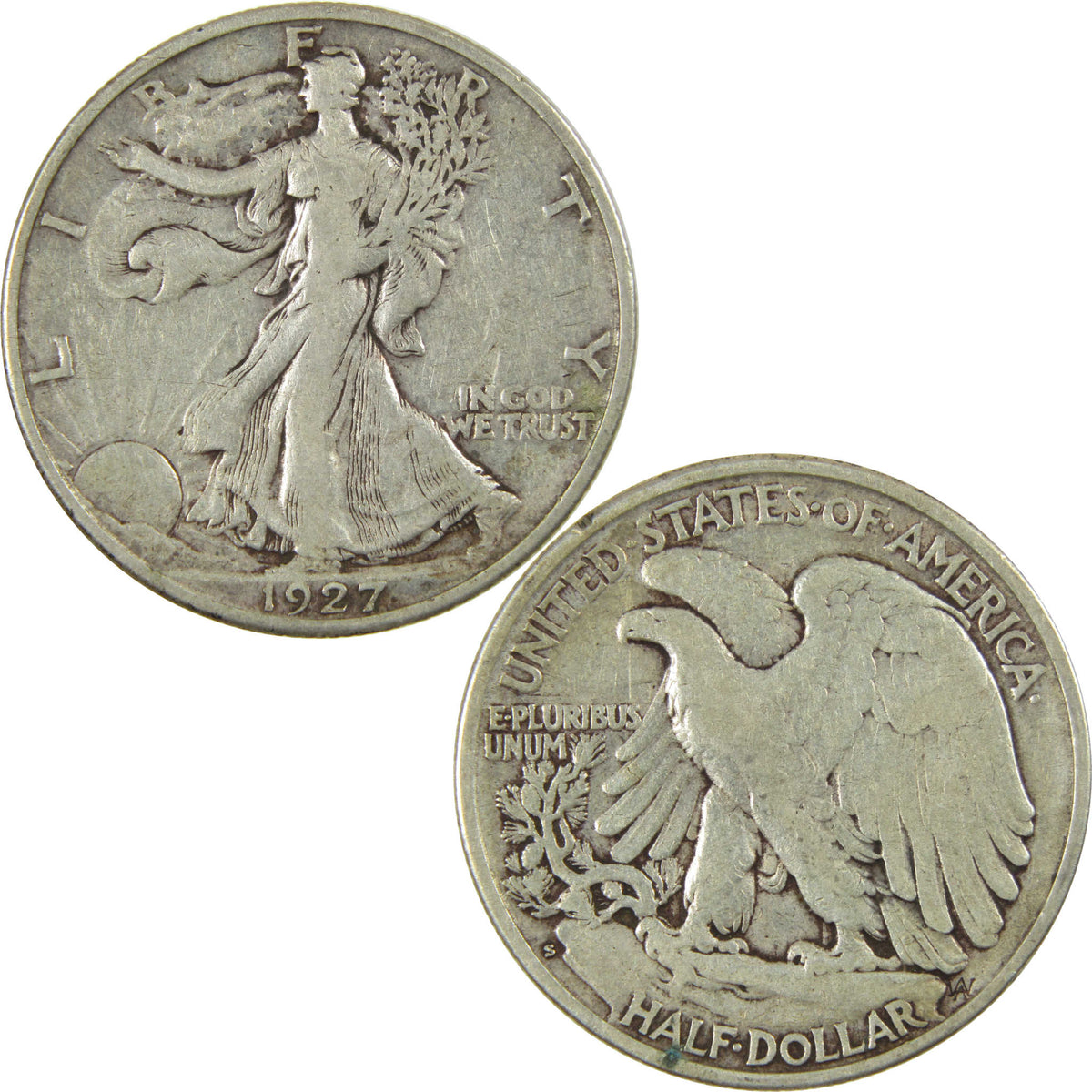 1927 S Liberty Walking Silver Half Dollar VF Very Fine Coin SKU:I28635