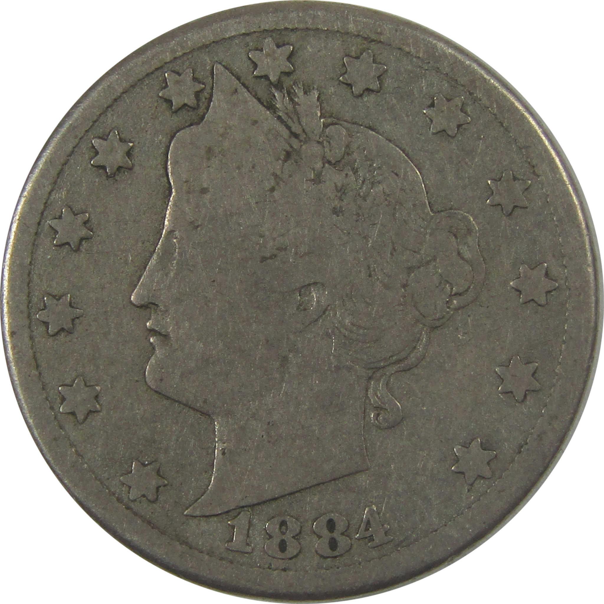 1884 Liberty Head V Nickel VG Very Good 5c Coin Collectible SKU:I23948