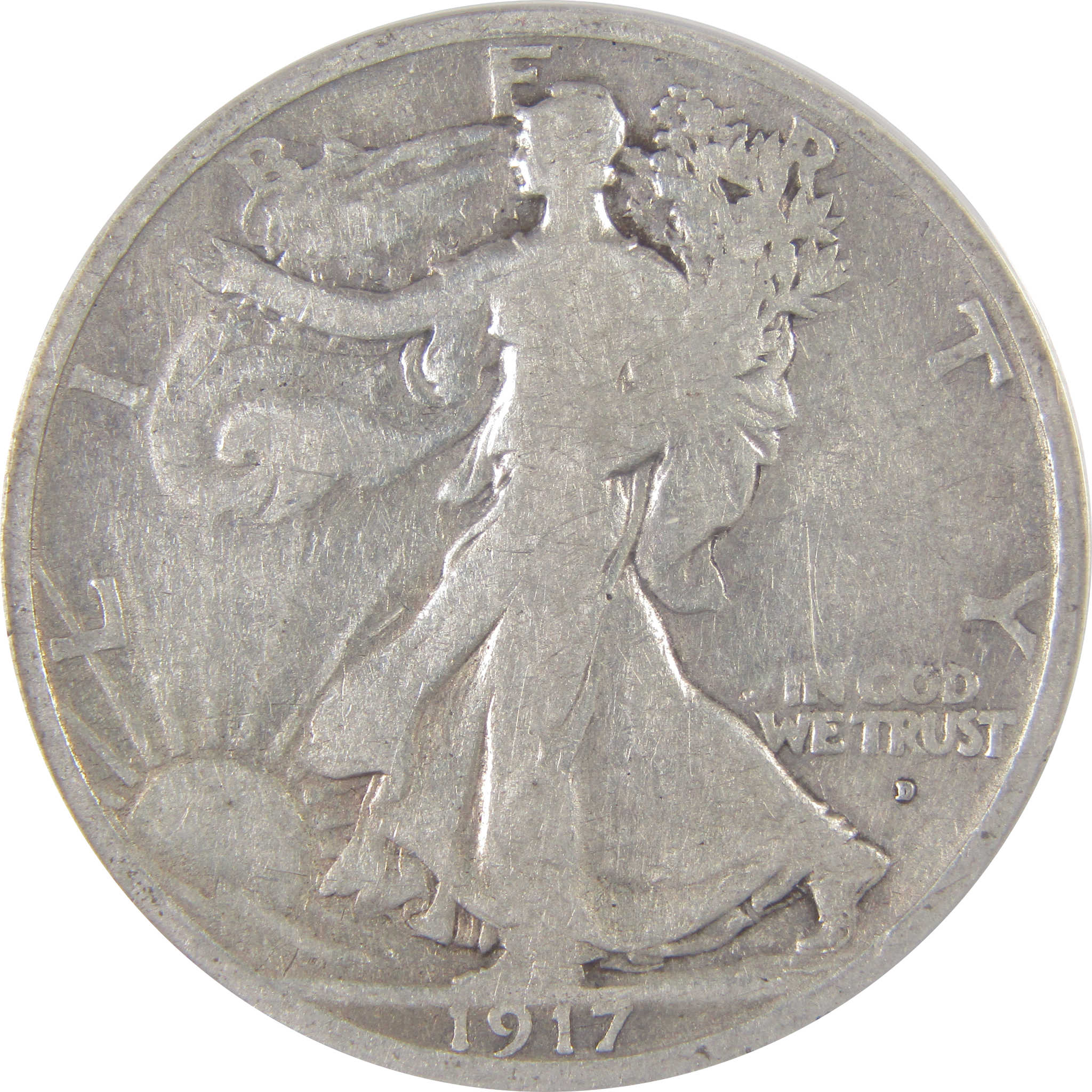 1917 D Obverse Liberty Walking Half Dollar VG 8 ANACS SKU:I17476