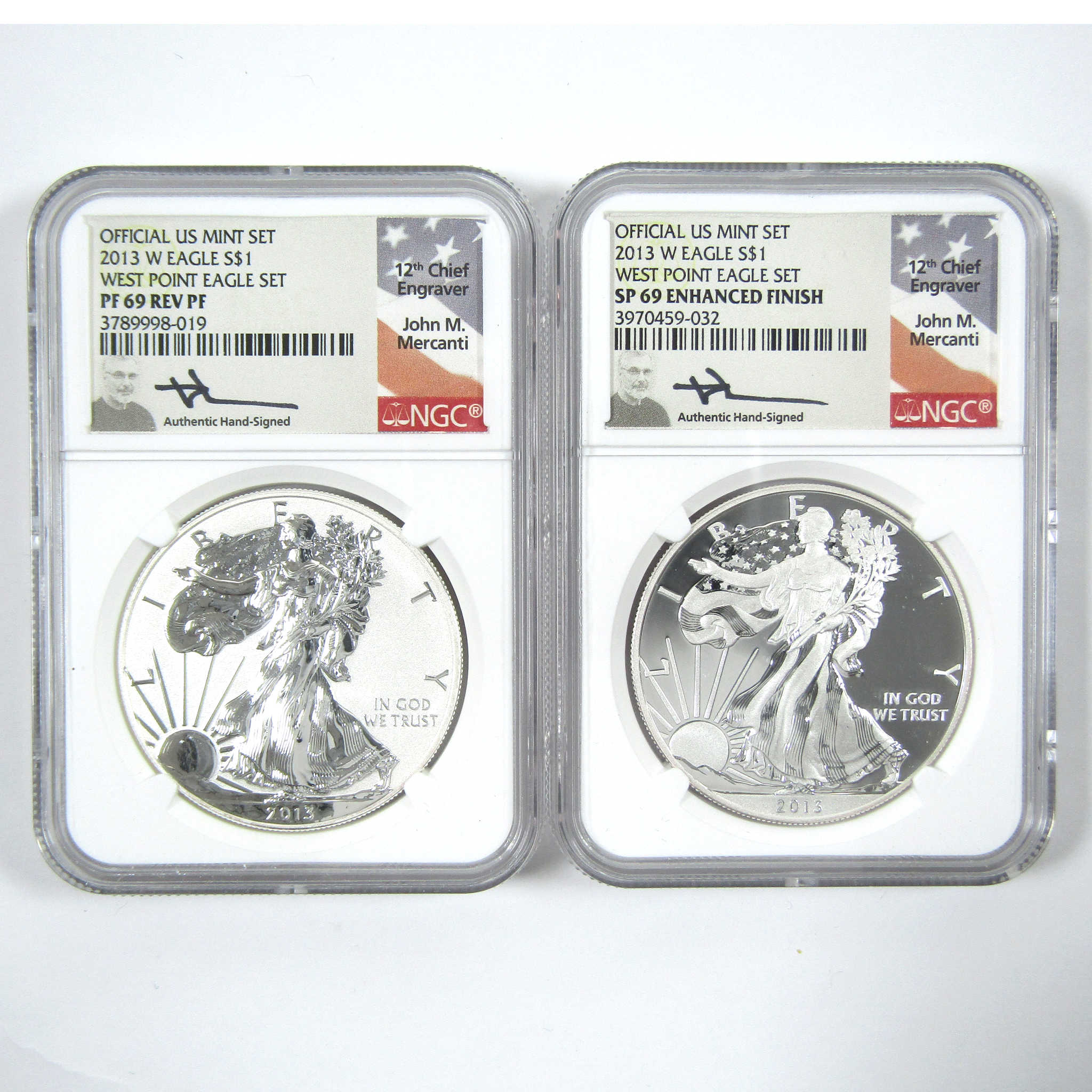 2013 American Eagle West Point Silver Set PF69 & SP69 NGC SKU:CPC7175