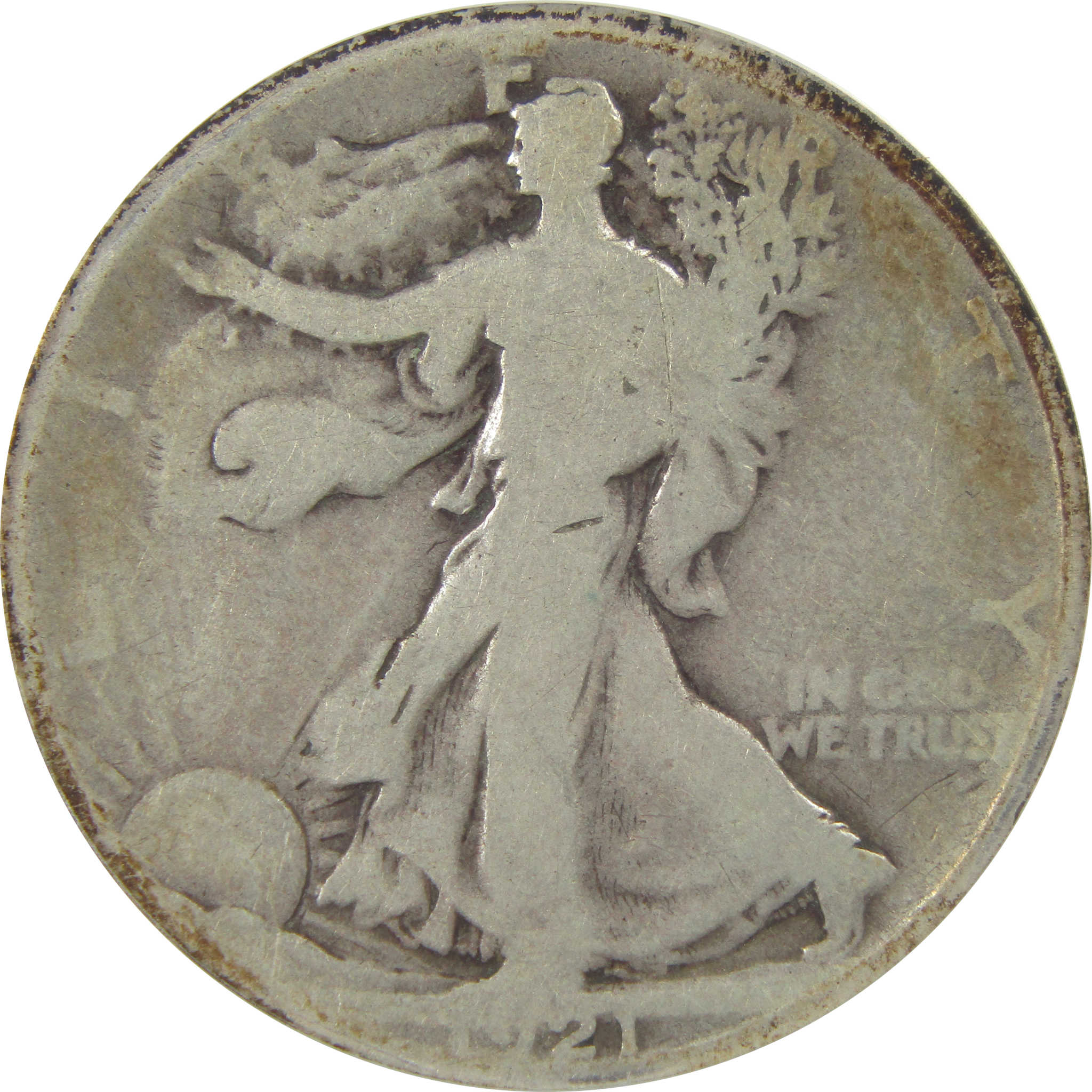 1921 D Liberty Walking Half Dollar G 4 Details ANACS Silver SKU:I22345