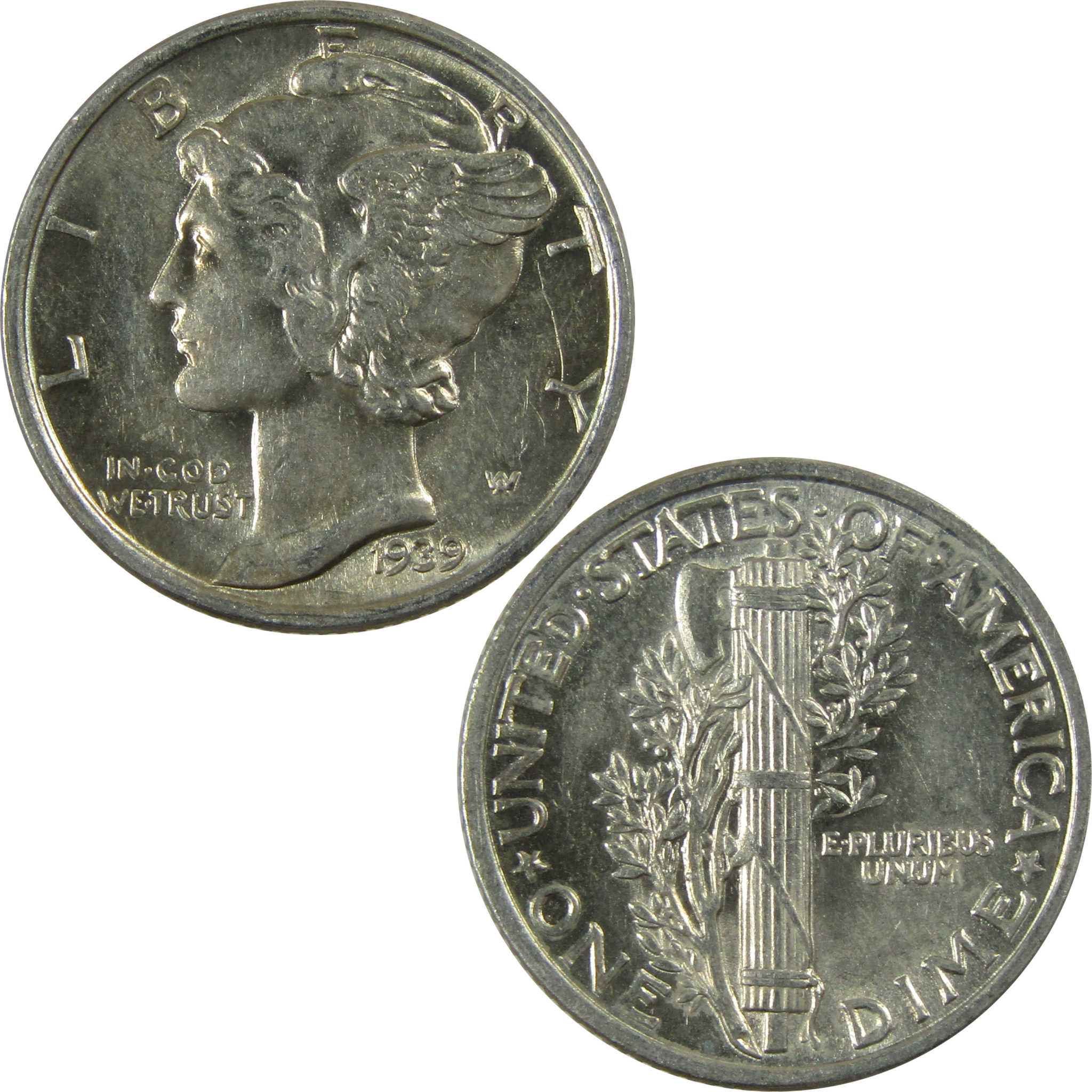 1939 Mercury Silver Dime AU About Uncirculated 10c Coin SKU:CP343
