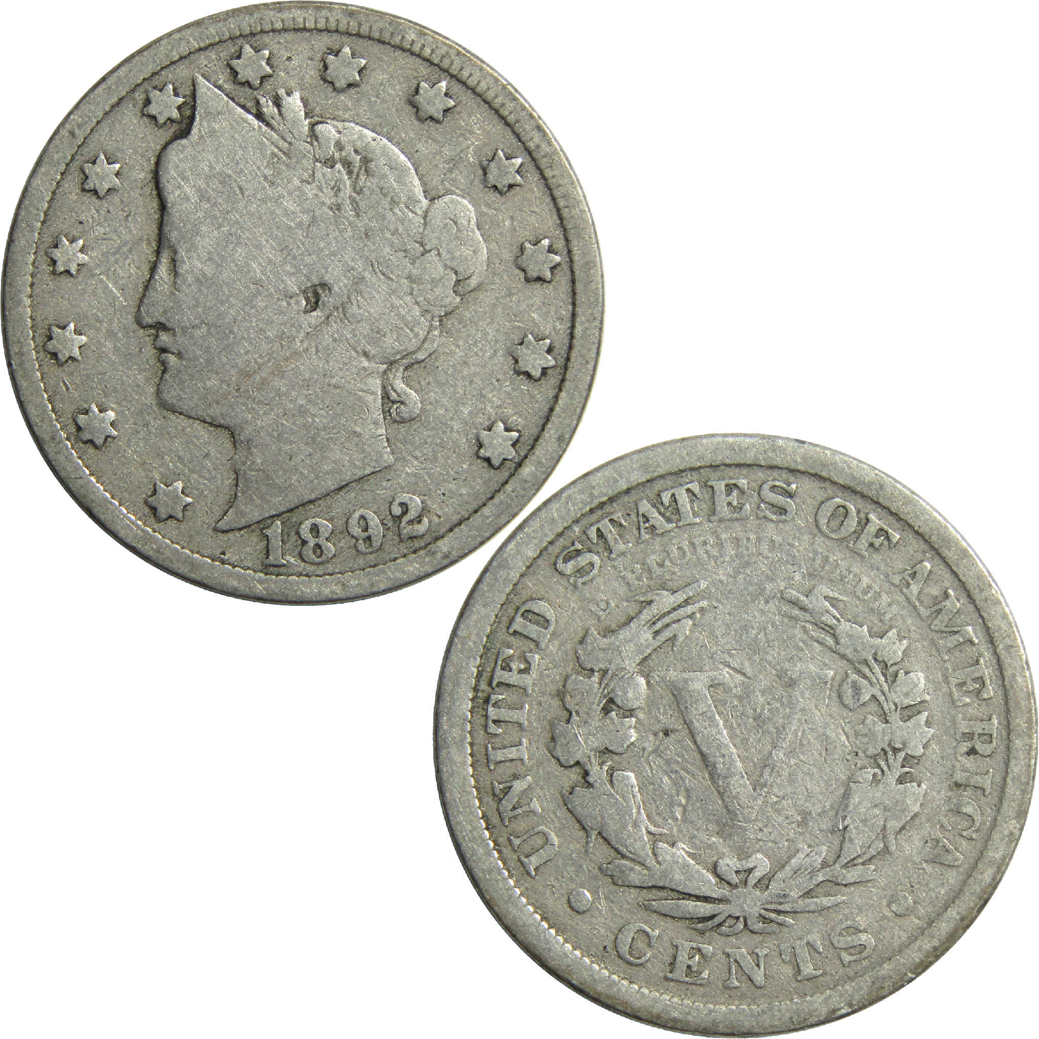 1892 Liberty Head V Nickel G Good 5c Coin SKU:I13590