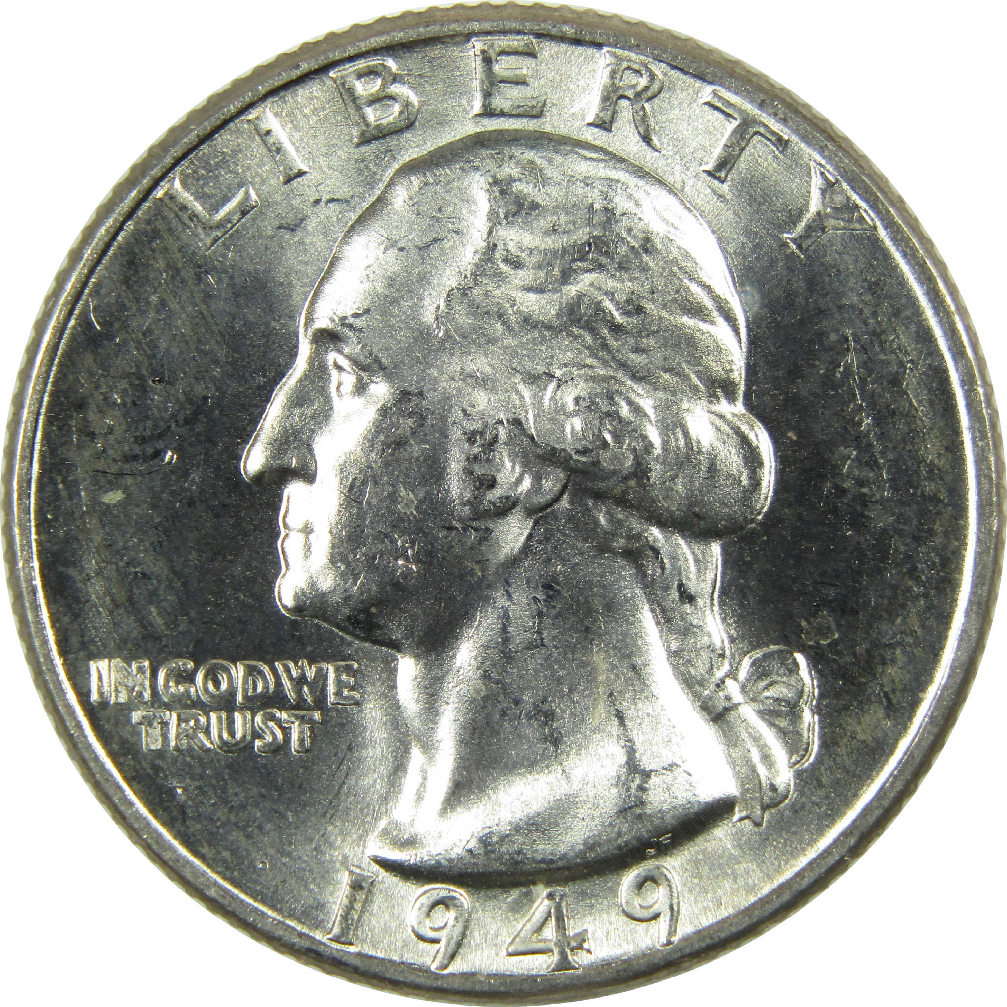 1949 D Washington Silver Quarter Uncirculated Mint State 25c Coin
