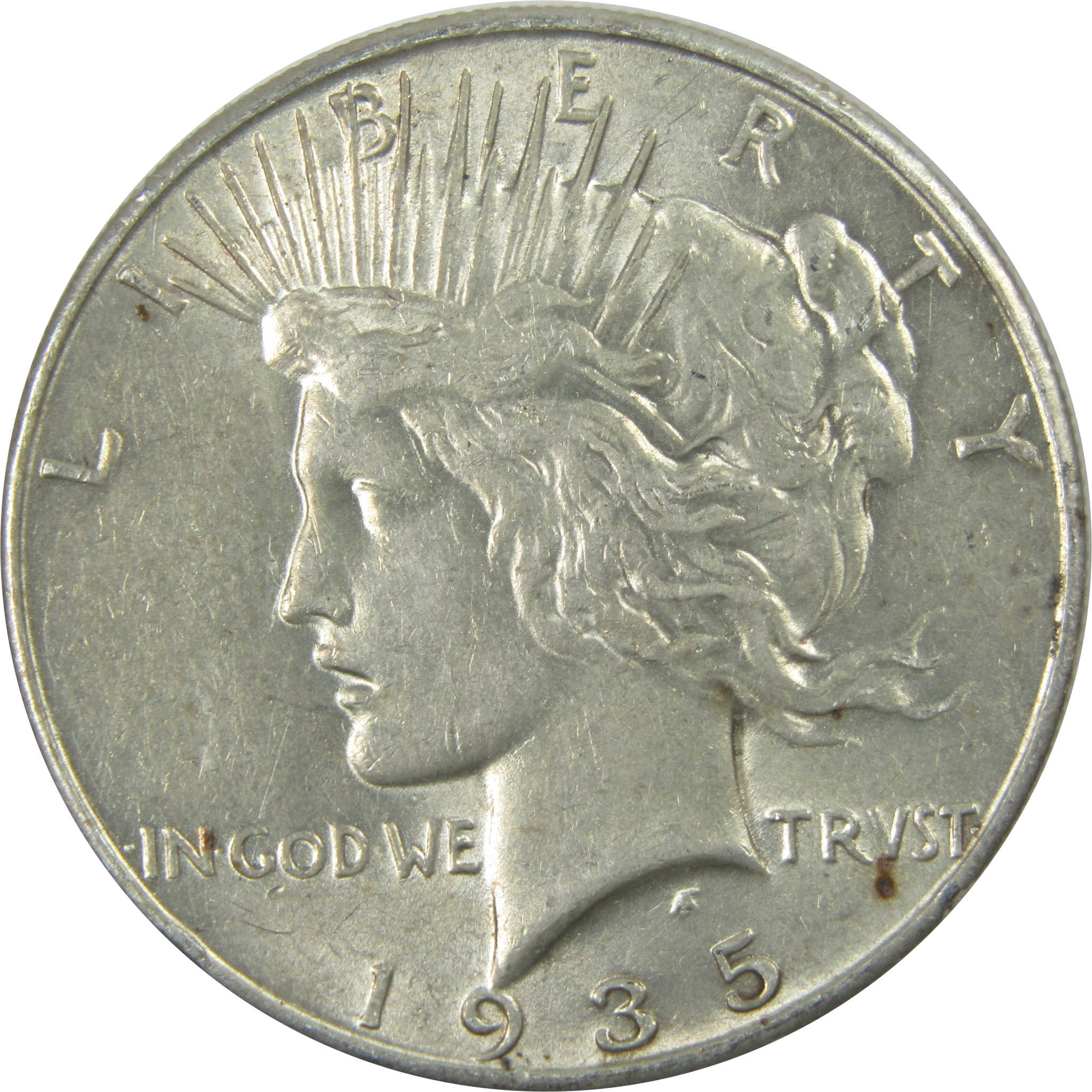 1935 Peace Dollar AU About Uncirculated Silver $1 Coin SKU:I15480