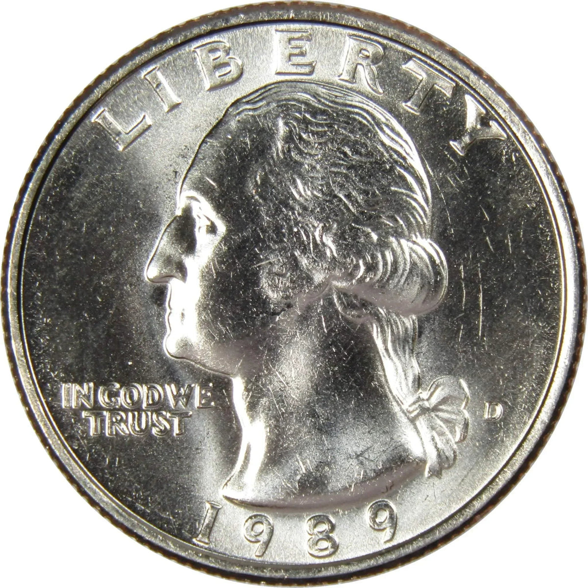 1989 D Washington Quarter Clad Uncirculated Mint State 25c Coin