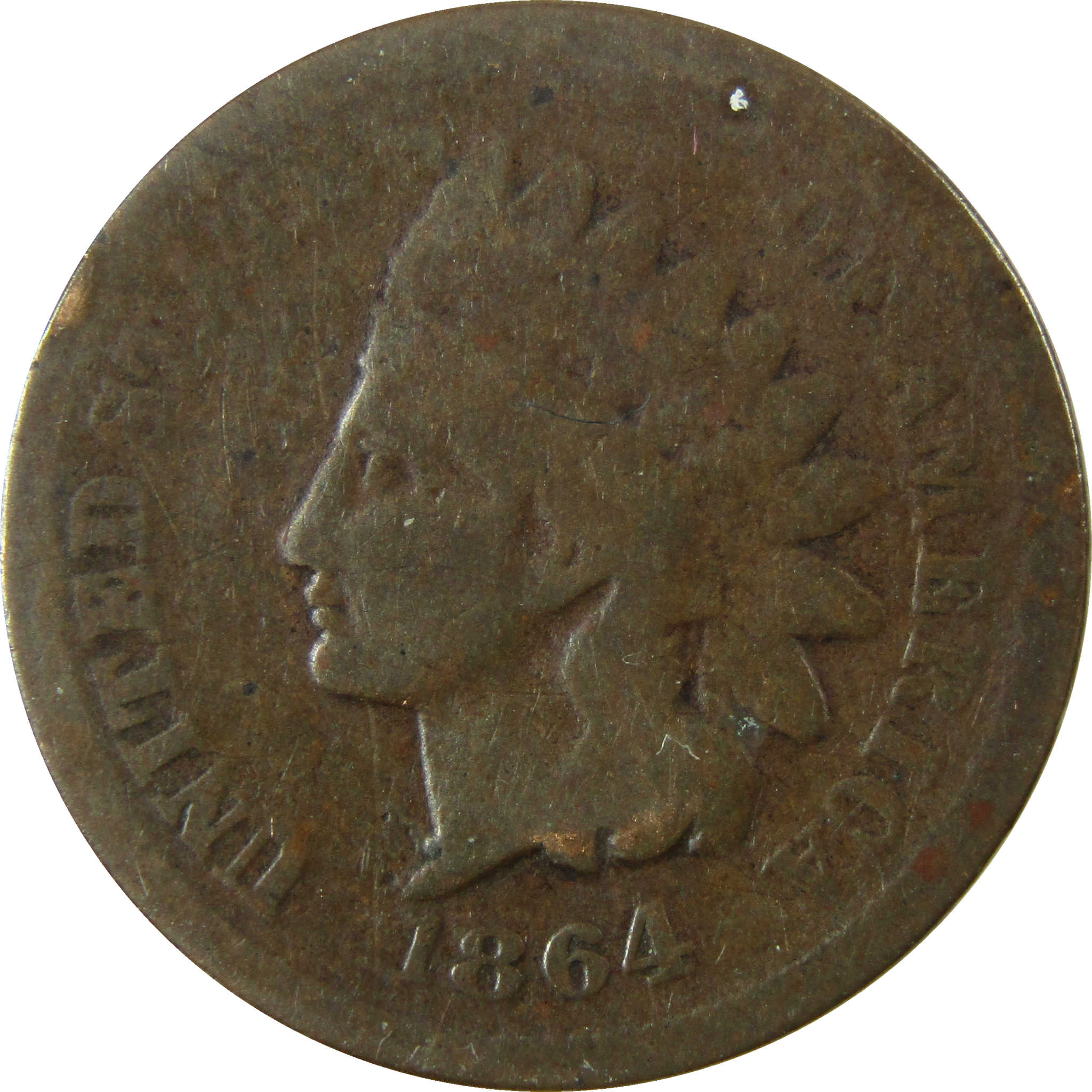 1864 L Indian Head Cent Bronze AG About Good Penny 1c Coin SKU:I28318