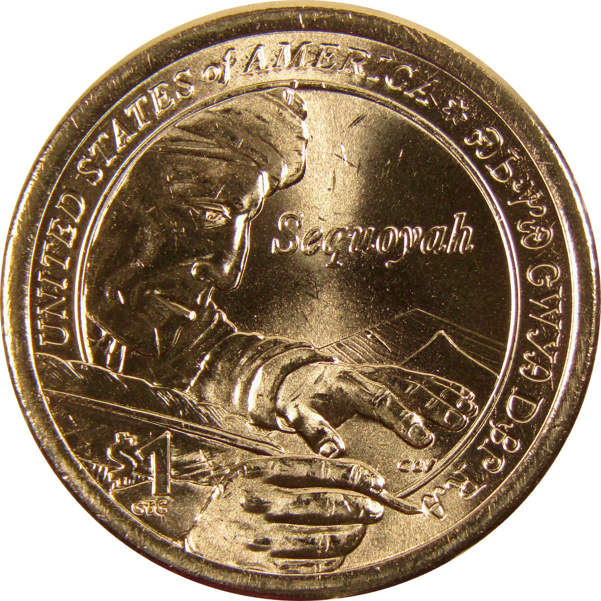 2017 D Sequoyah Native American Dollar BU Uncirculated $1 Coin