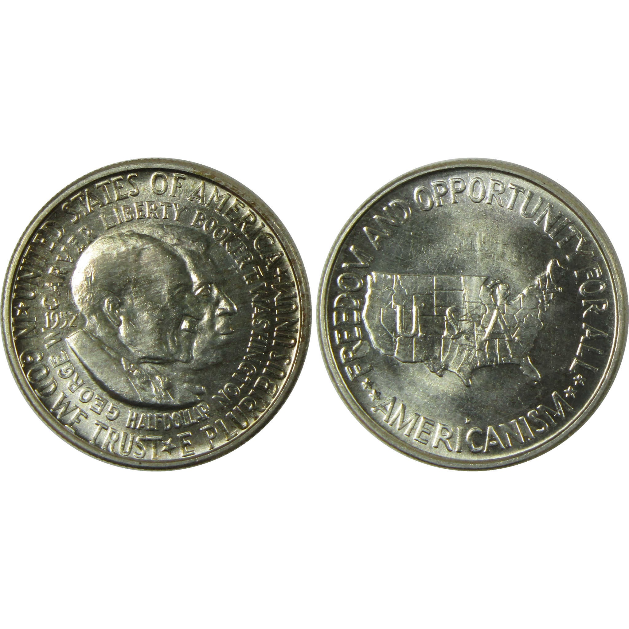 1952 PDS Washington-Carver 50c 3 Coin All-Mint Set BU Choice Unc