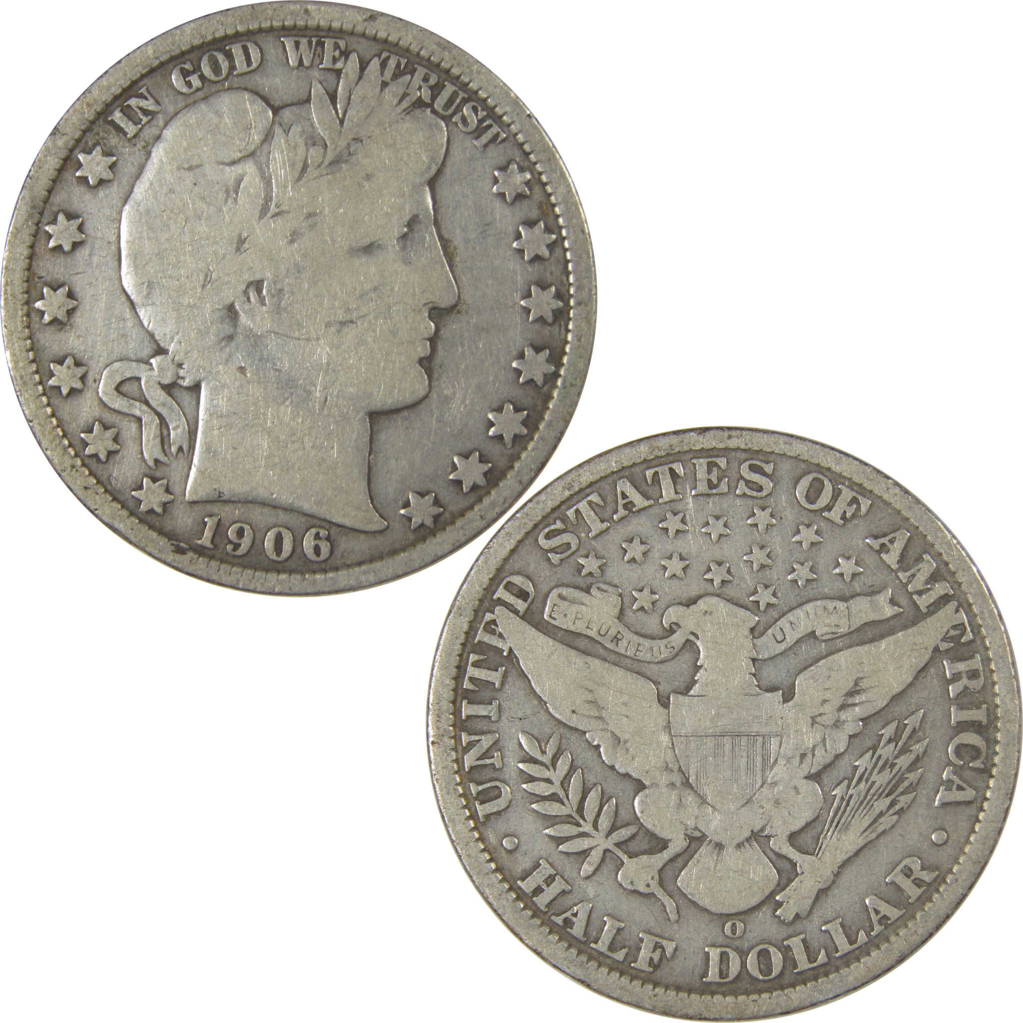 1906 O Barber Half Dollar VG Very Good Silver 50c Coin SKU:I22759
