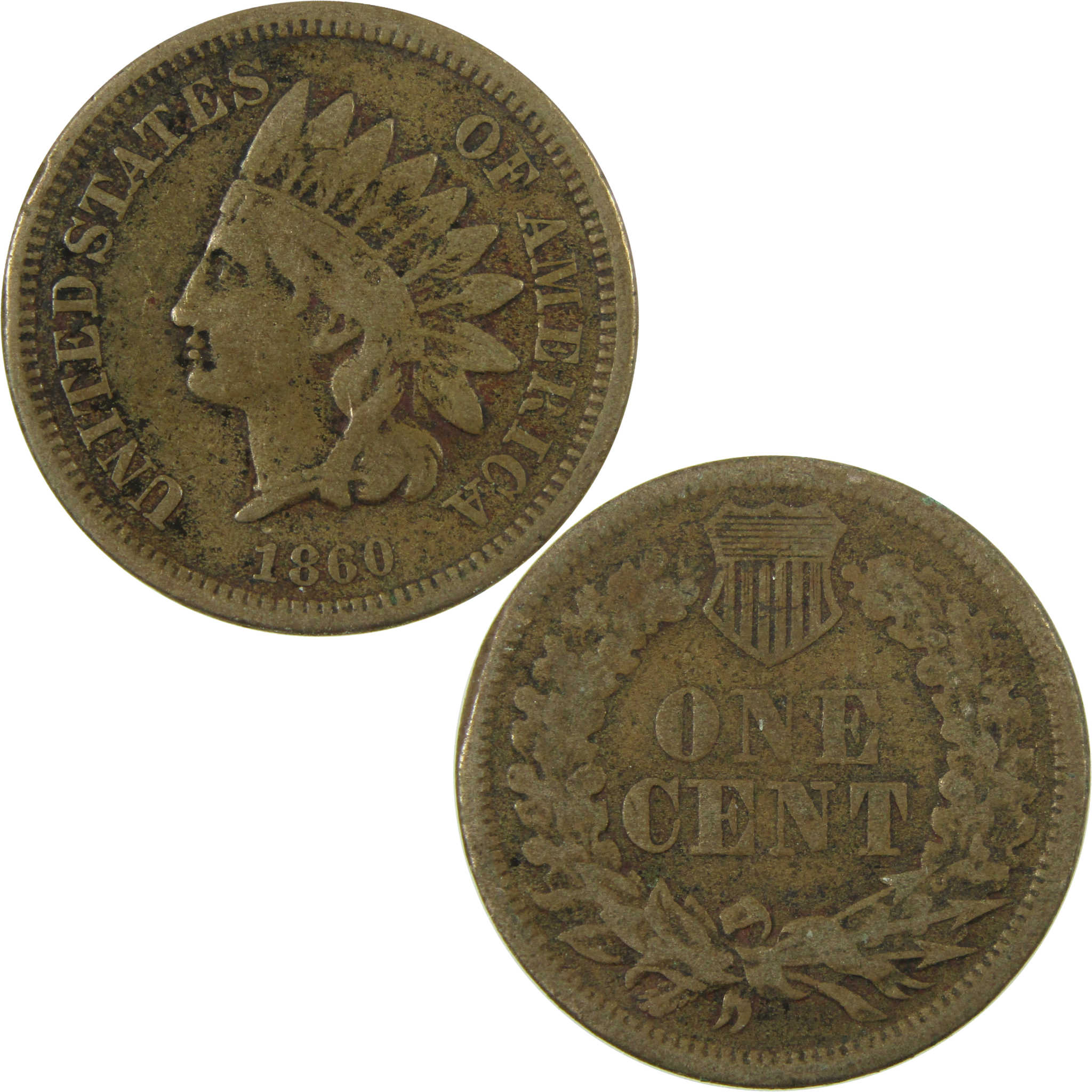 1860 Pointed Bust Indian Head Cent VG Very Good Penny SKU:I28340