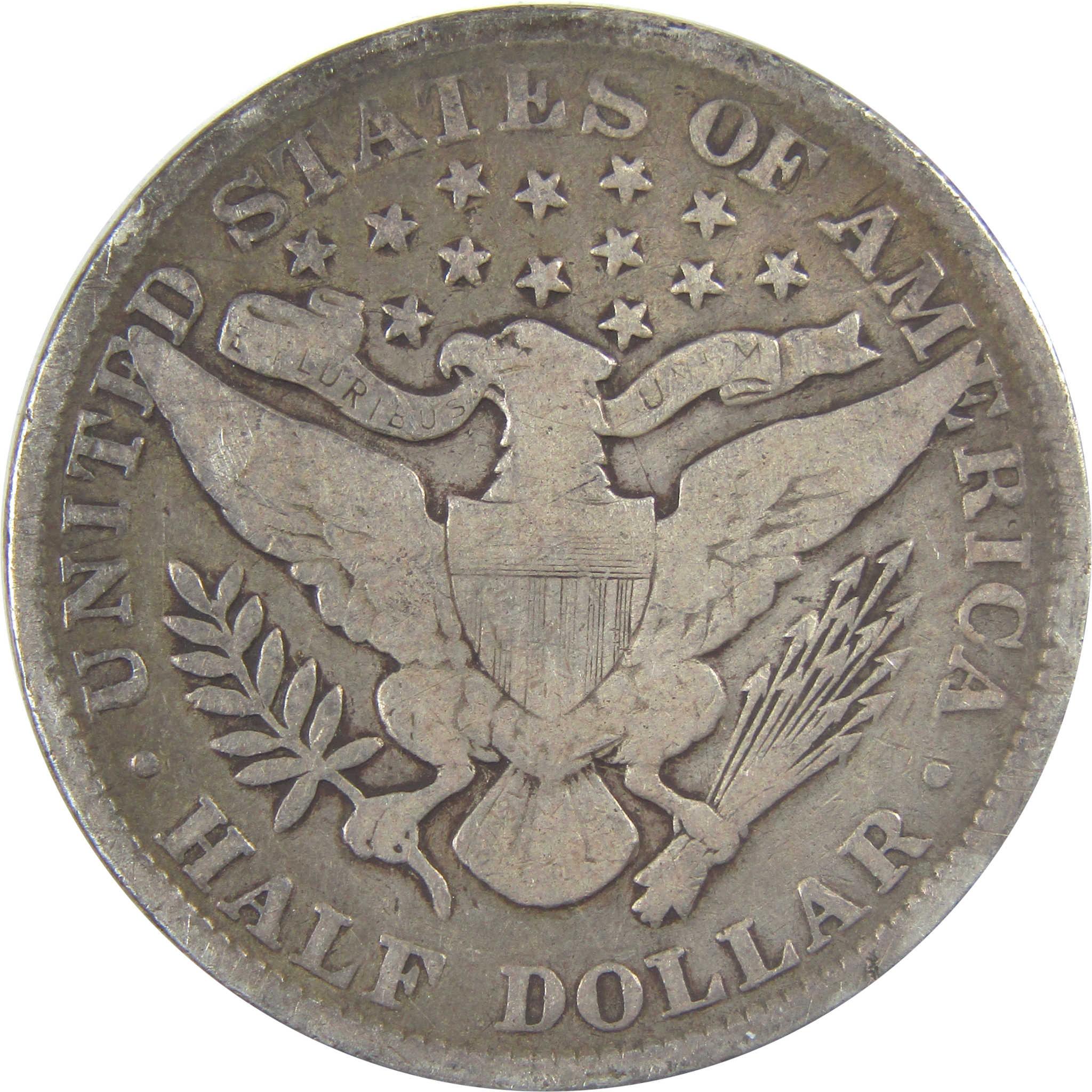 1899 Barber Silver Half Dollar VG Very Good 50c Coin SKU:I24666