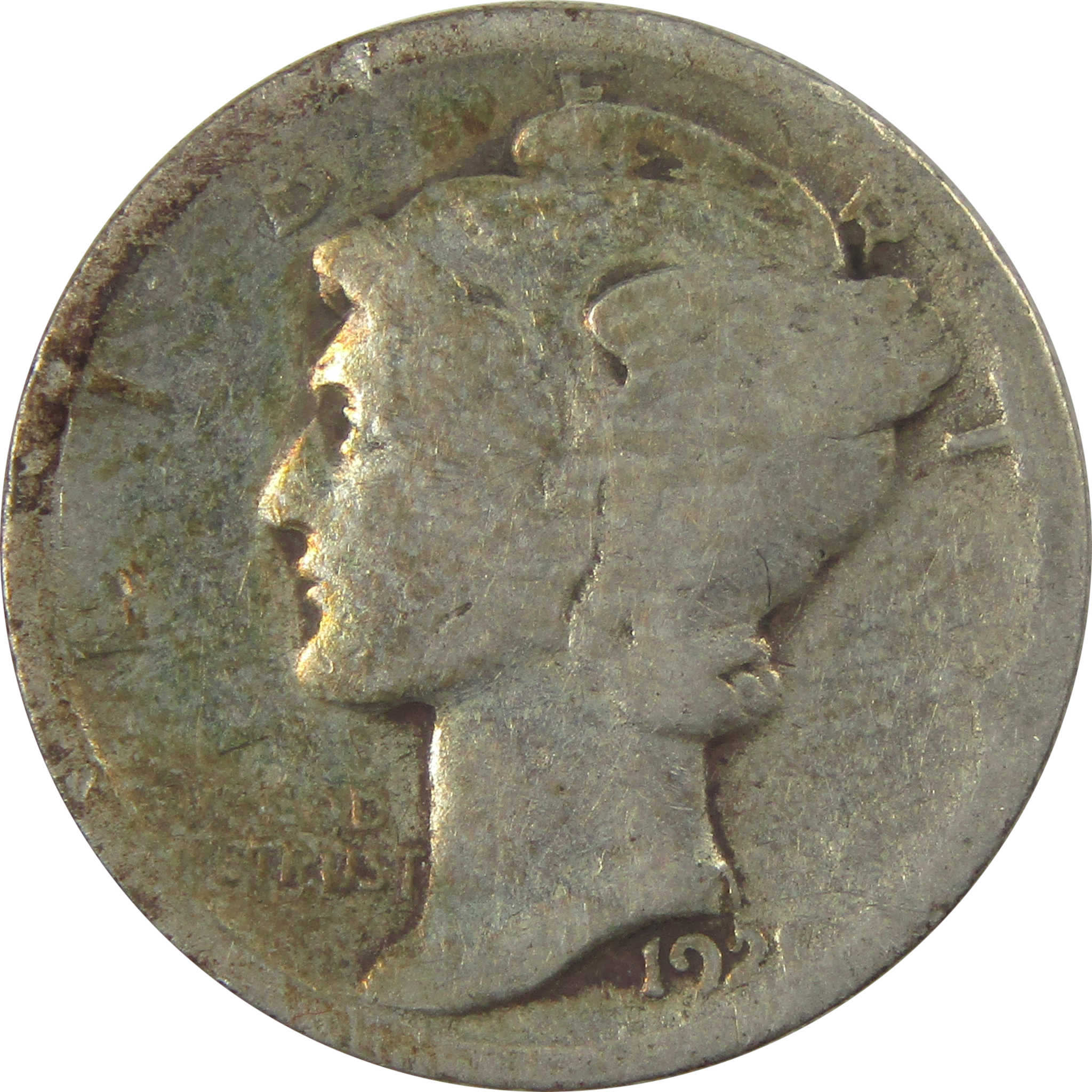 1921 Mercury Dime G Good Details Silver 10c Coin SKU:I22421