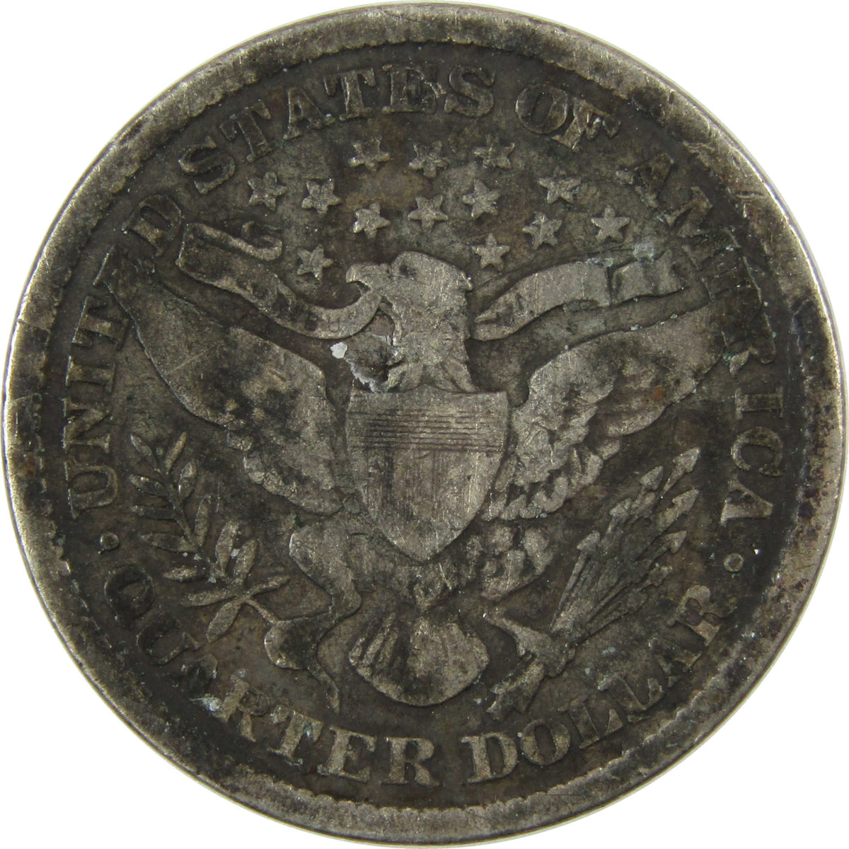 1897 Barber Silver Quarter VG Very Good 25c Coin SKU:I28534