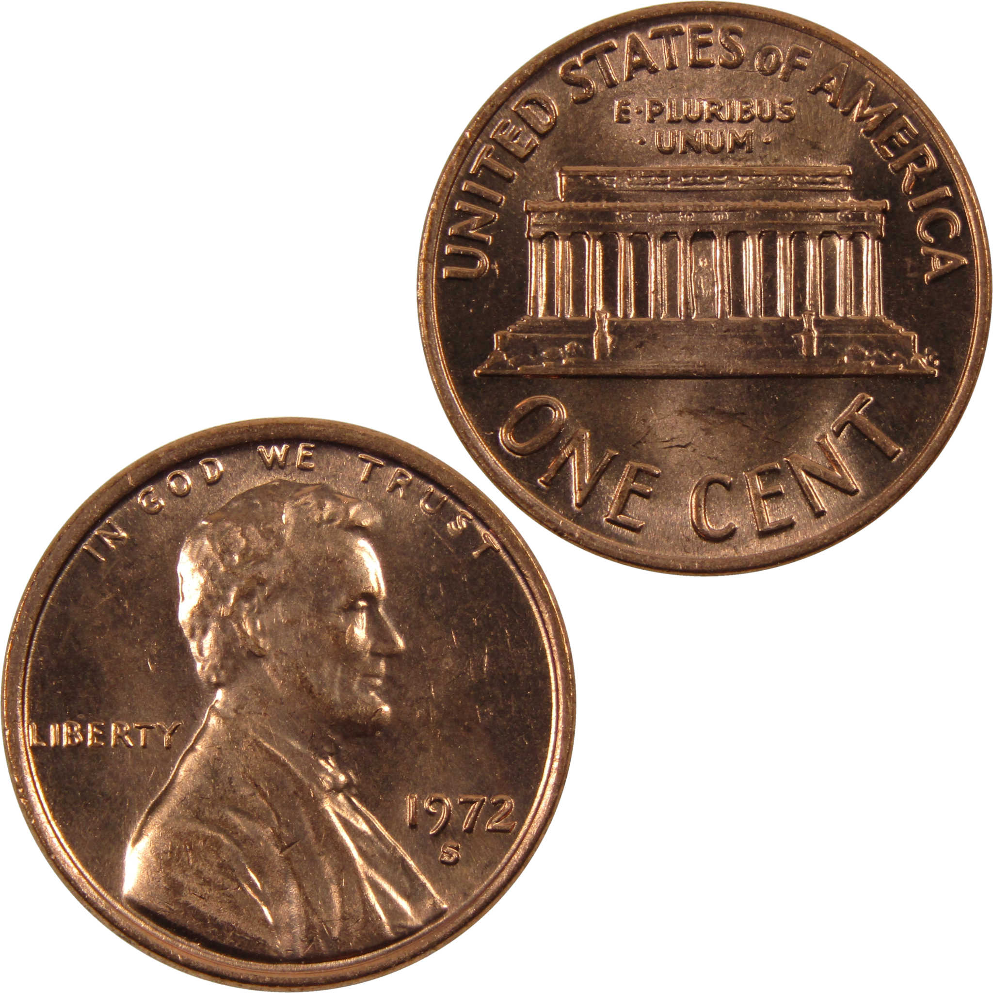1972 S Lincoln Memorial Cent BU Uncirculated Penny 1c Coin