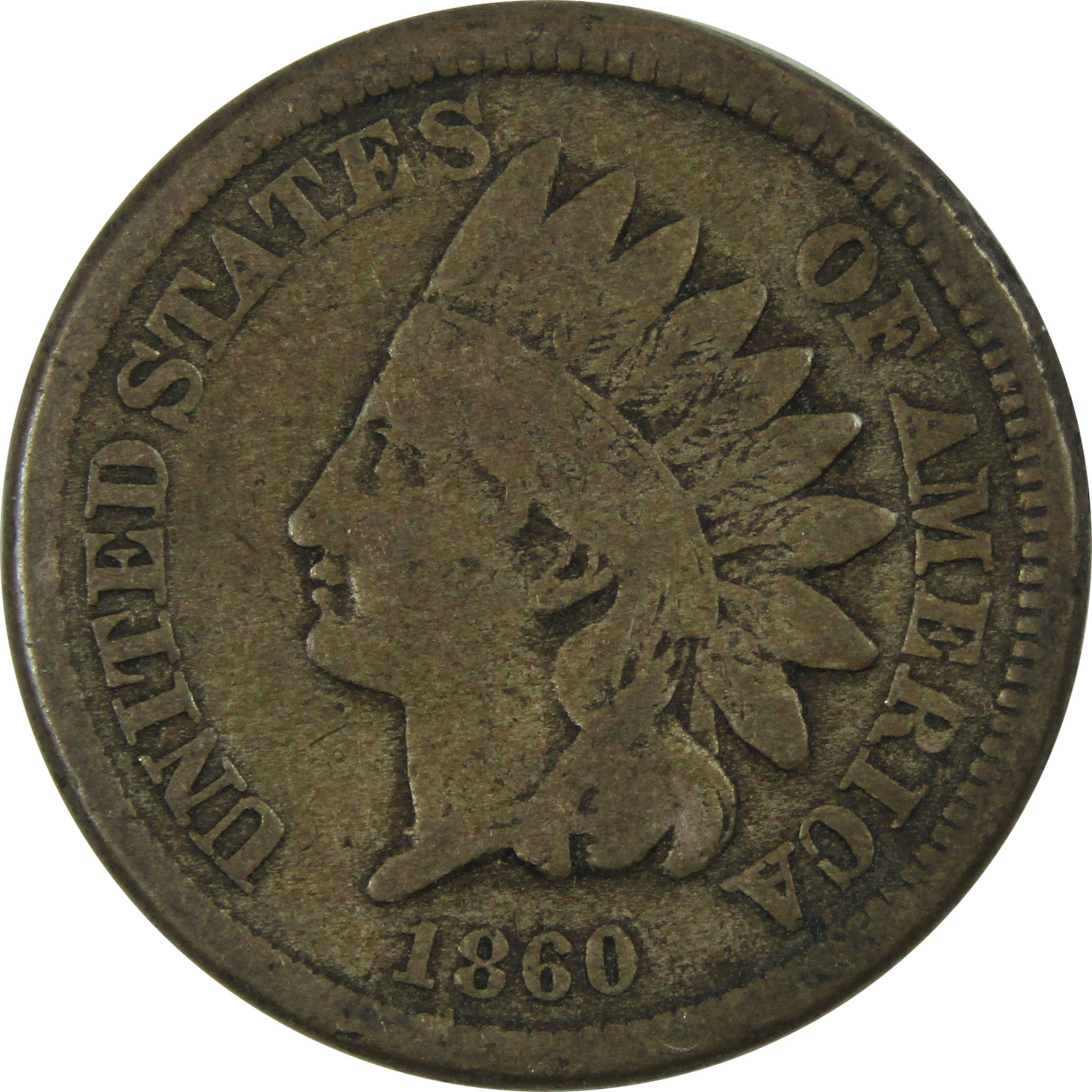 1860 Indian Head Cent VG Very Good Copper-Nickel Penny 1c SKU:I12422