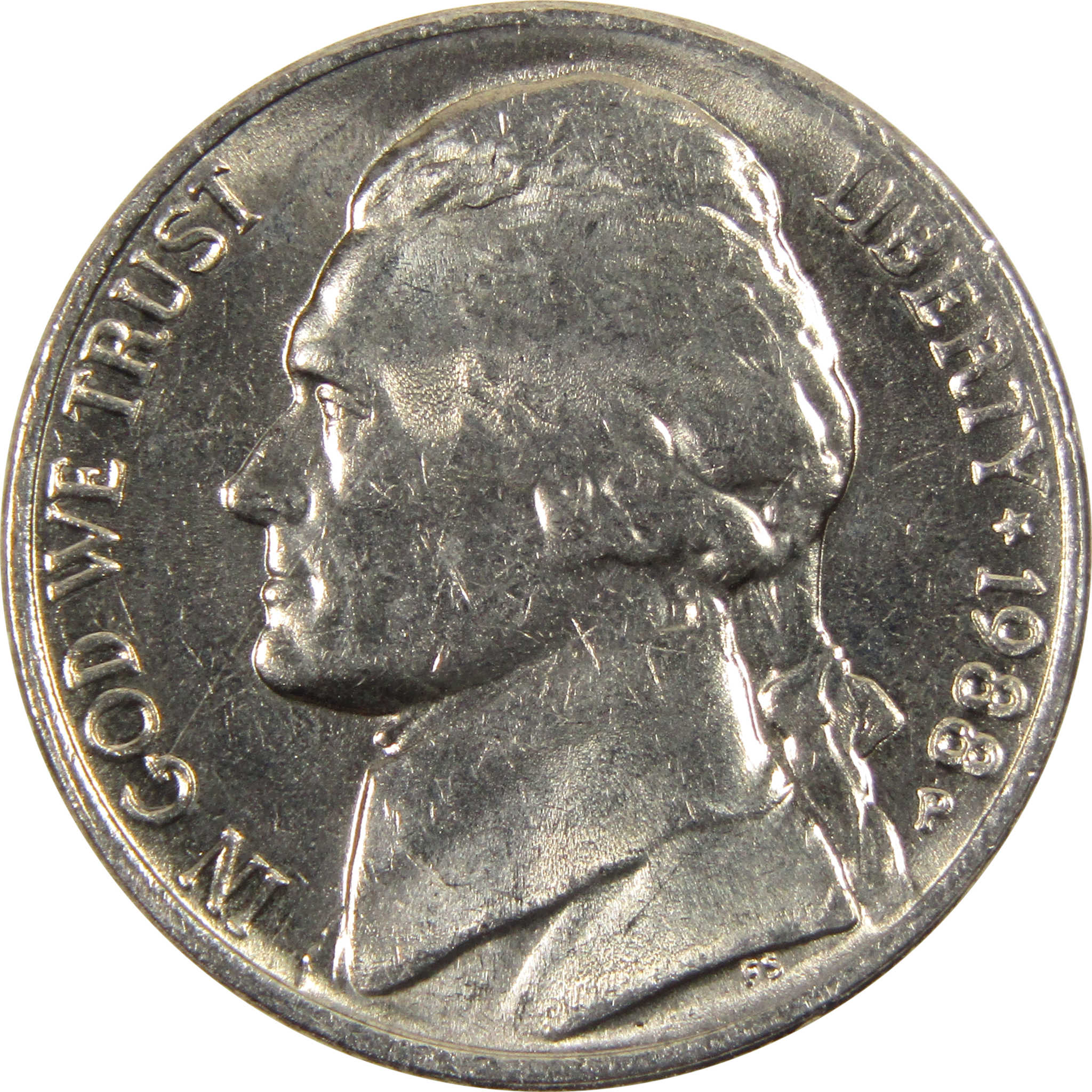 1988 P Jefferson Nickel BU Uncirculated 5c Coin