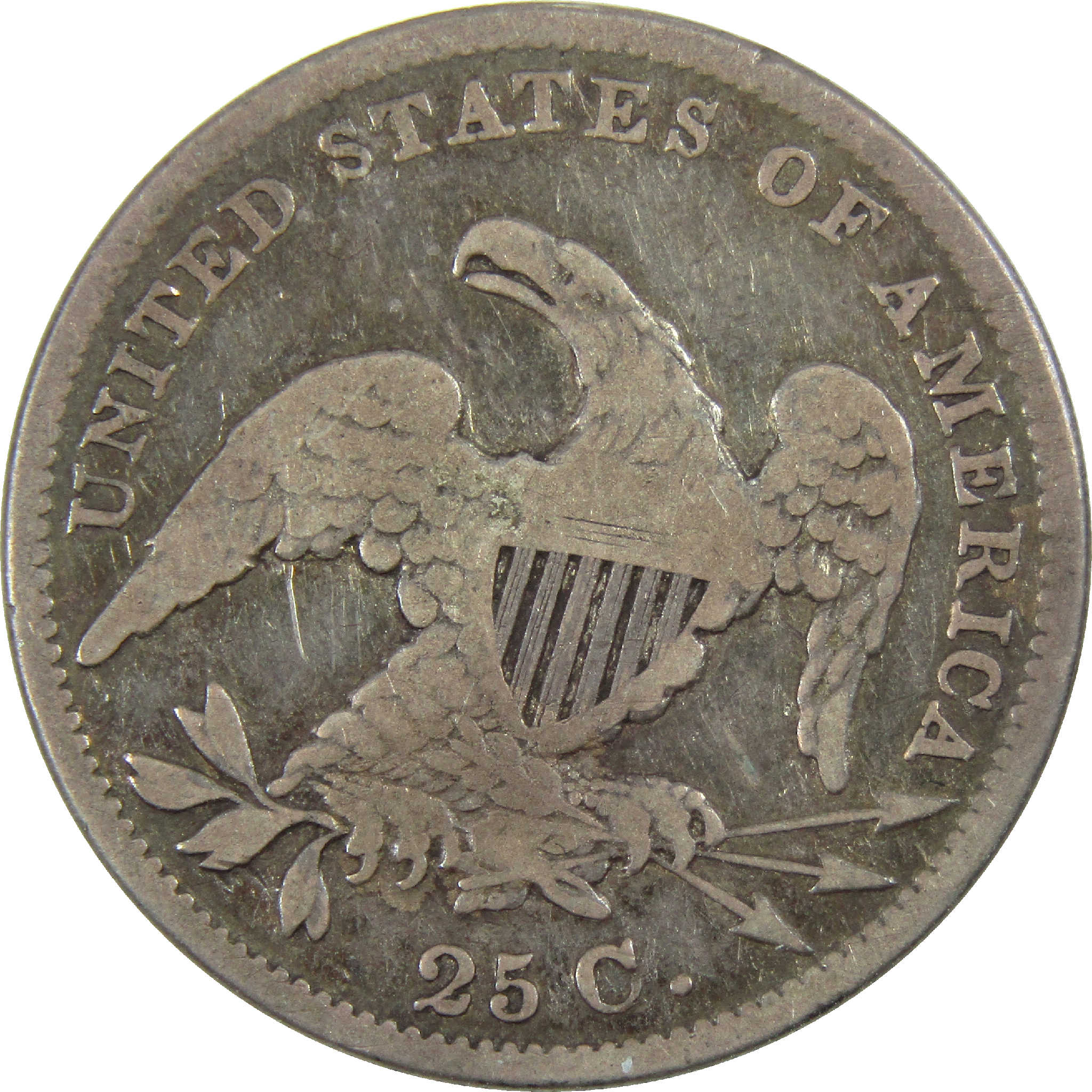 1831 Large Letters Capped Bust Quarter VG Details Silver SKU:I12347