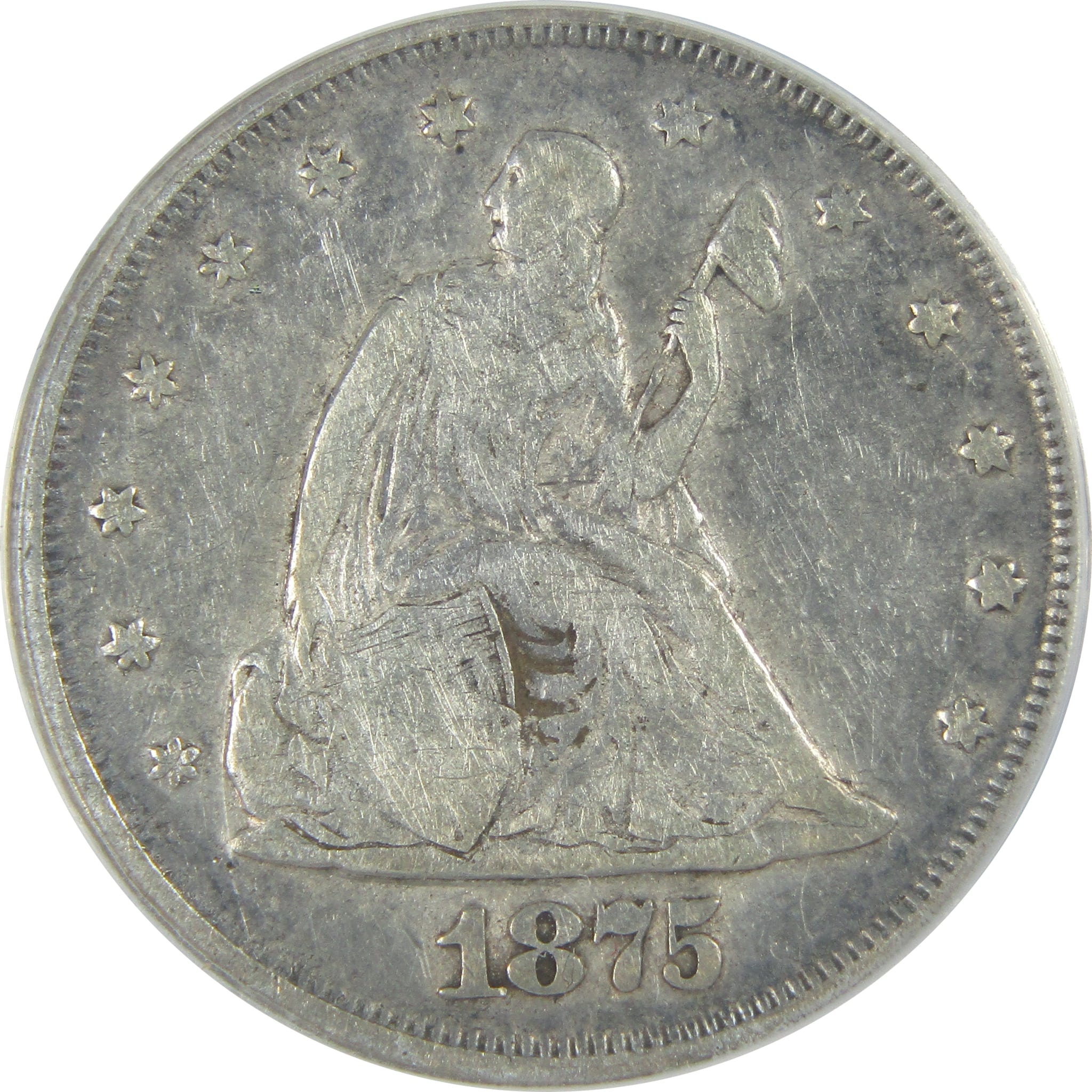 1875 S Seated Liberty Twenty Cent F 15 Details ANACS Silver SKU:I16151