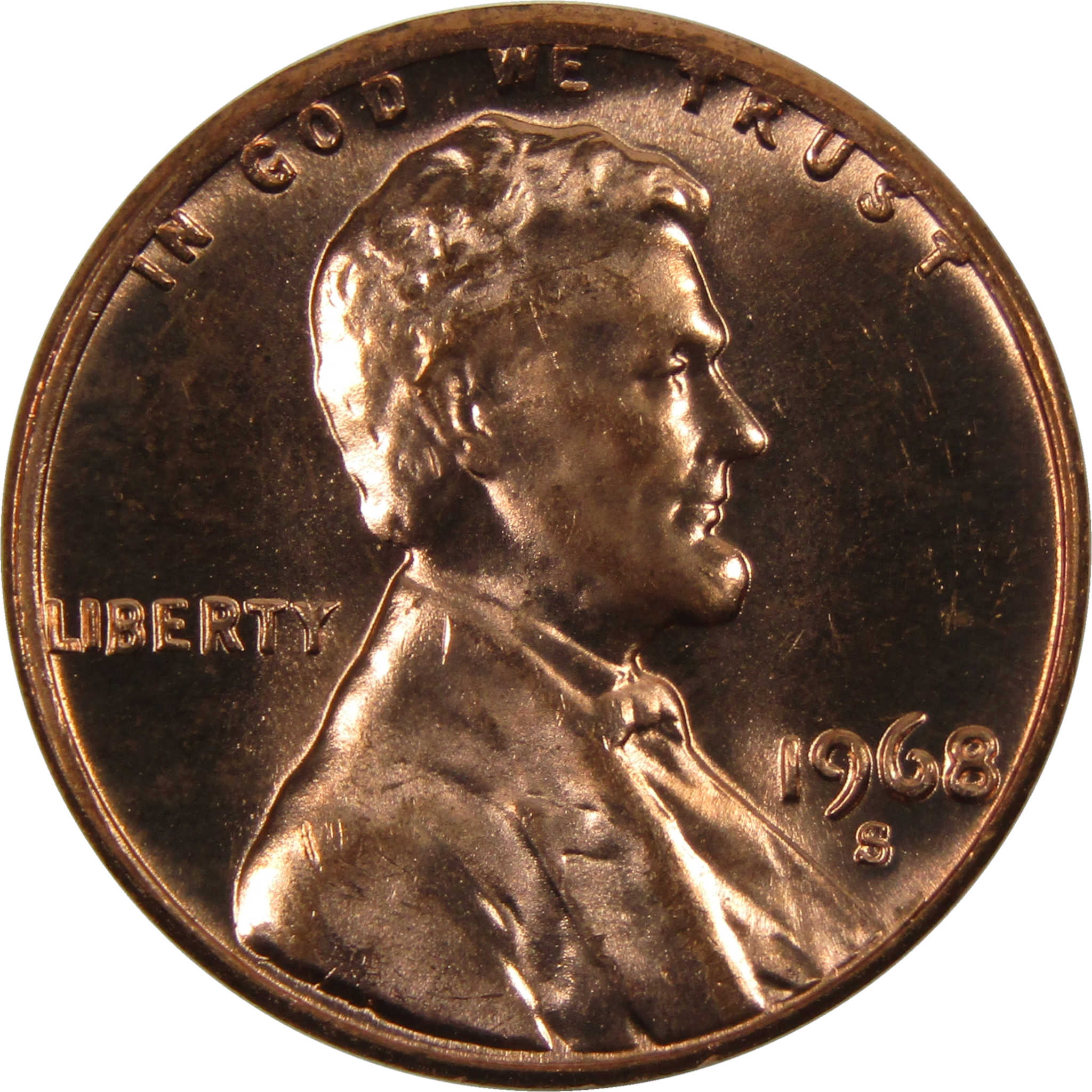 1968 S Lincoln Memorial Cent BU Uncirculated Penny 1c Coin