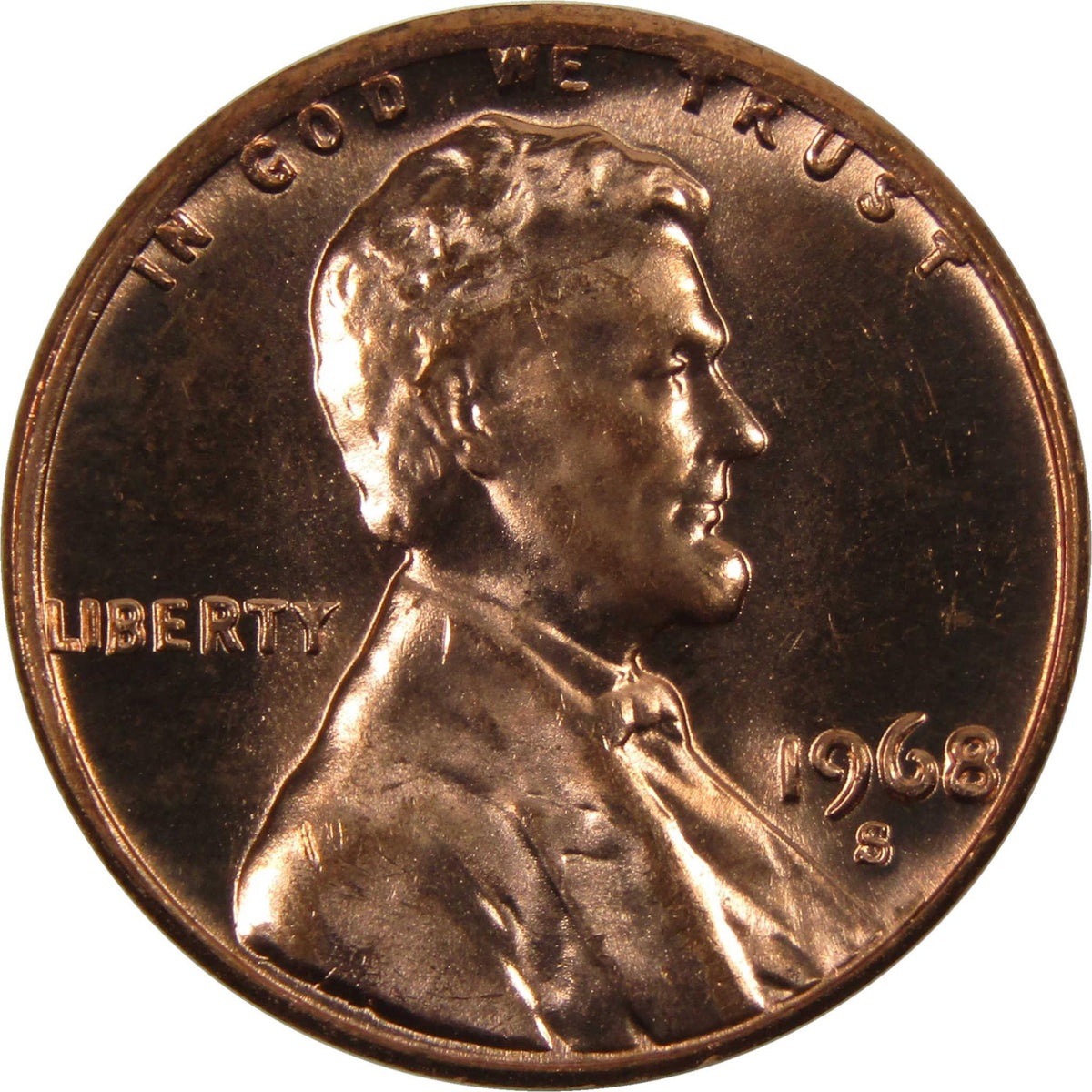 1970-S LD Large Date Low 7 Lincoln Memorial Small Cent Mint State BU Red Penny e