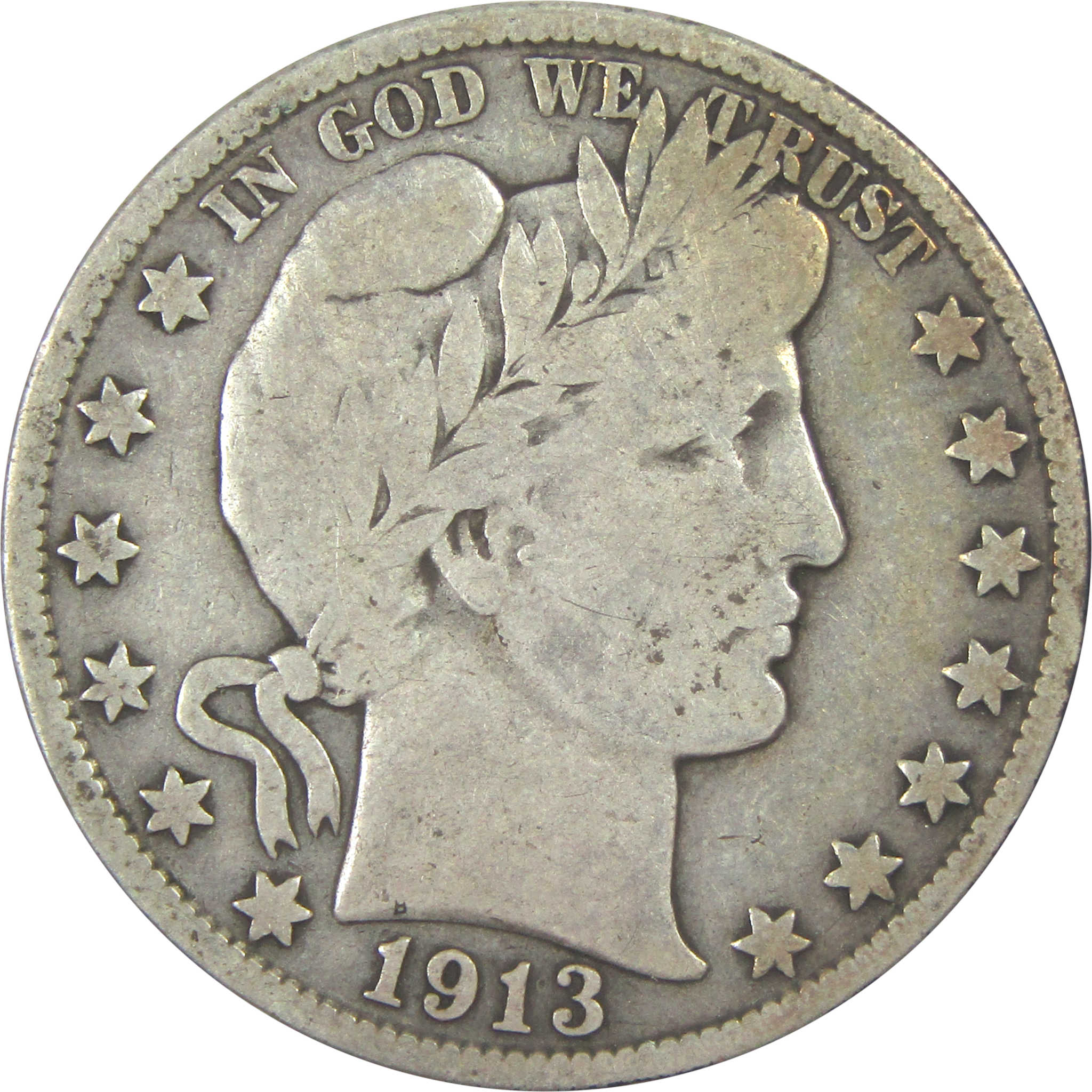 1913 S Barber Half Dollar VG Very Good Silver 50c Coin SKU:I15584