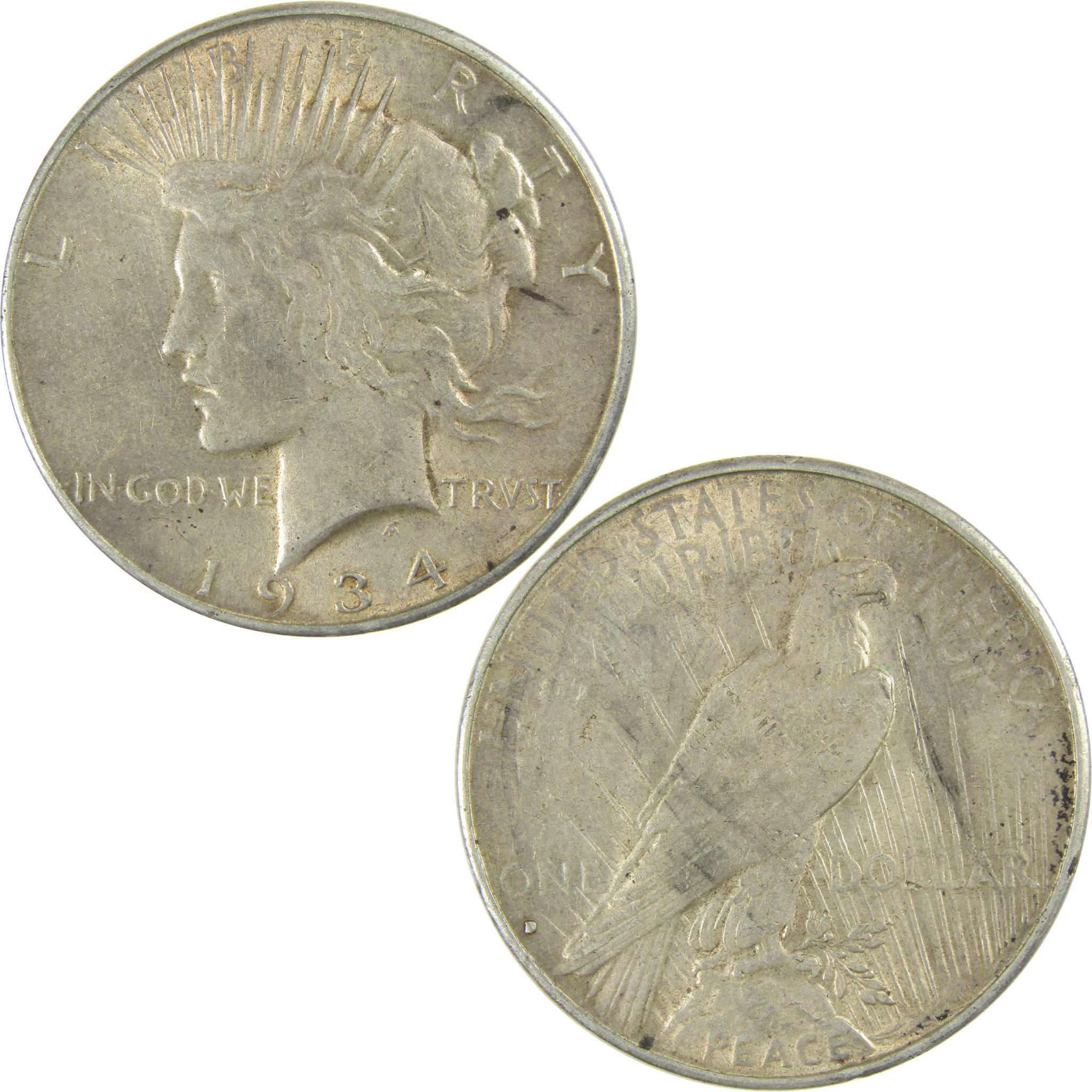 1934 D Peace Silver Dollar AU About Uncirculated $1 Coin SKU:I27487