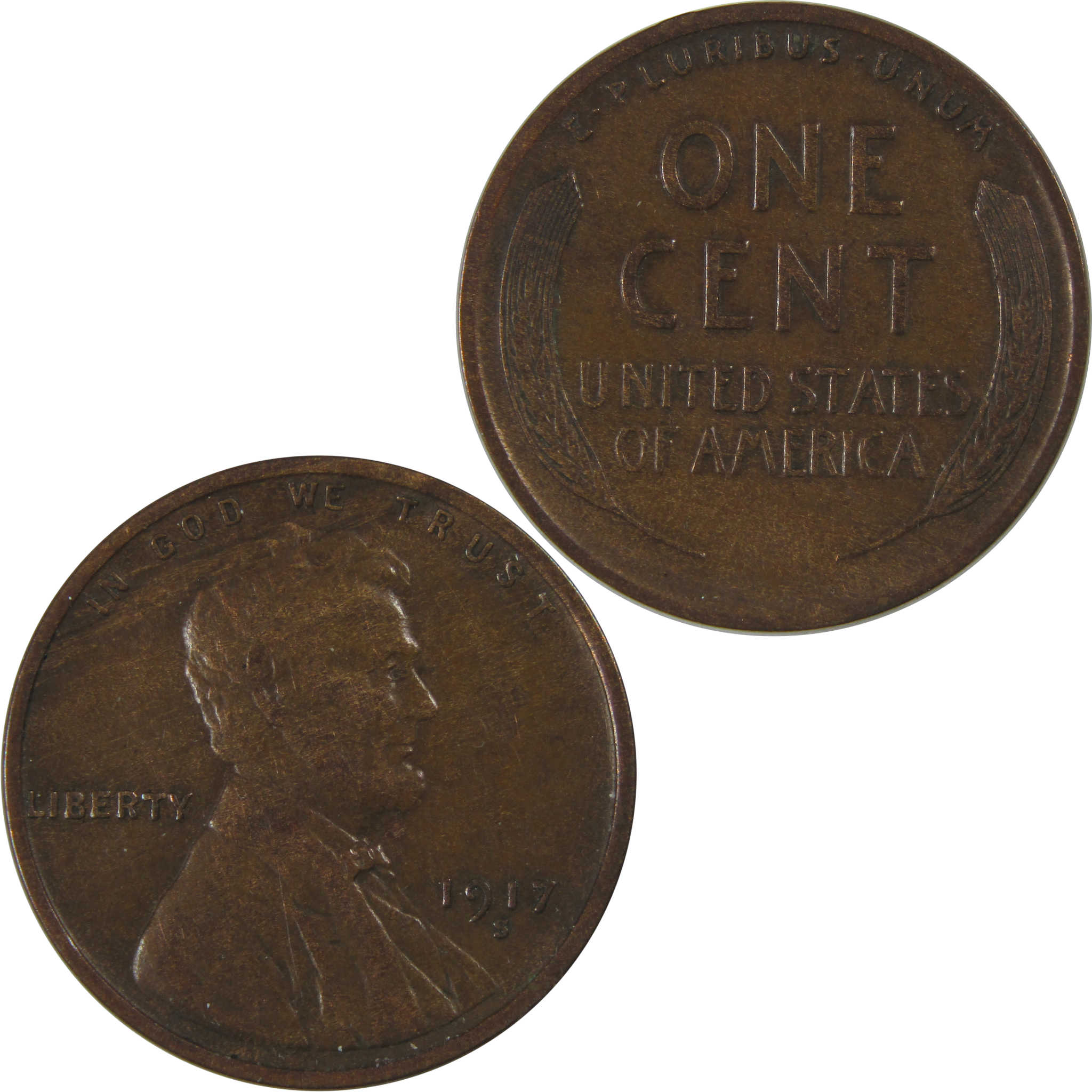 1917 S Lincoln Wheat Cent XF EF Extremely Fine Penny SKU:I23740