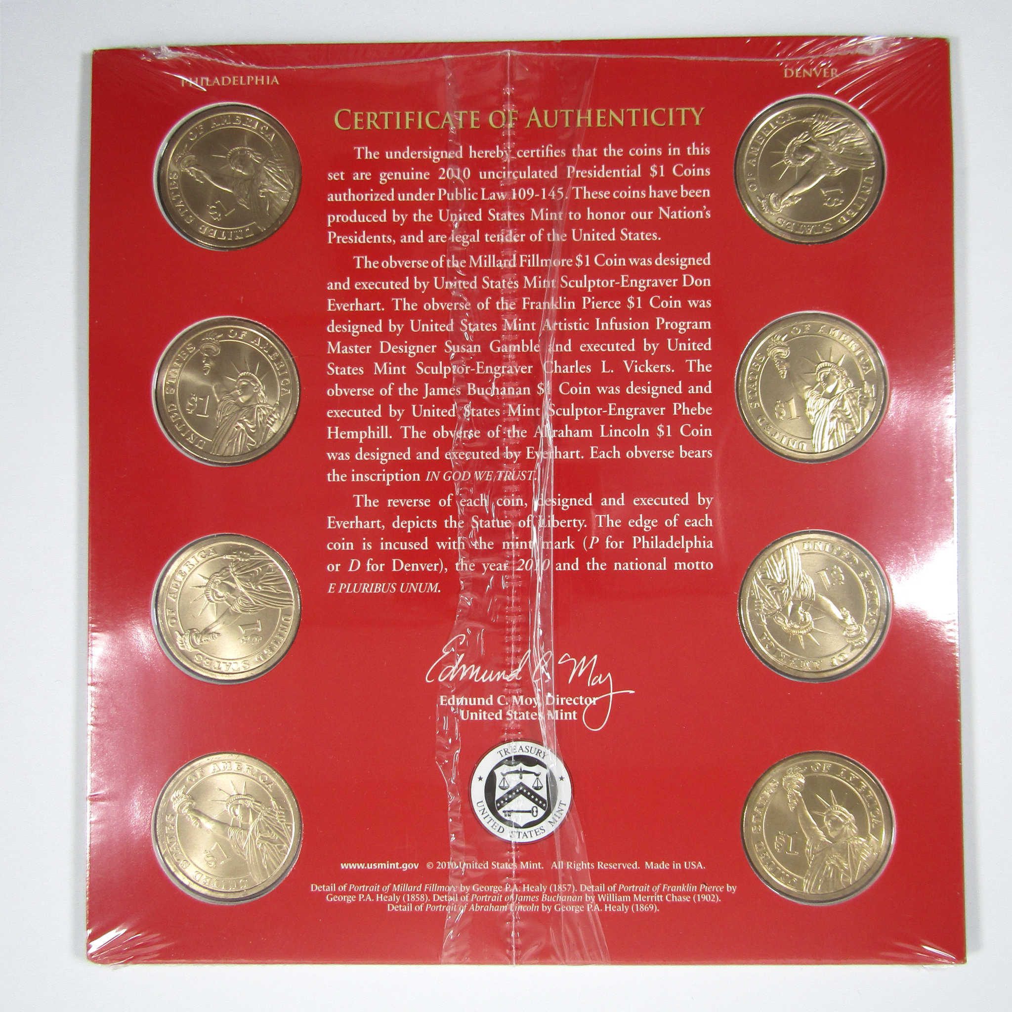 2010 P&D Presidential Dollar $1 Coin Uncirculated Set OGP SKU:CPC3829