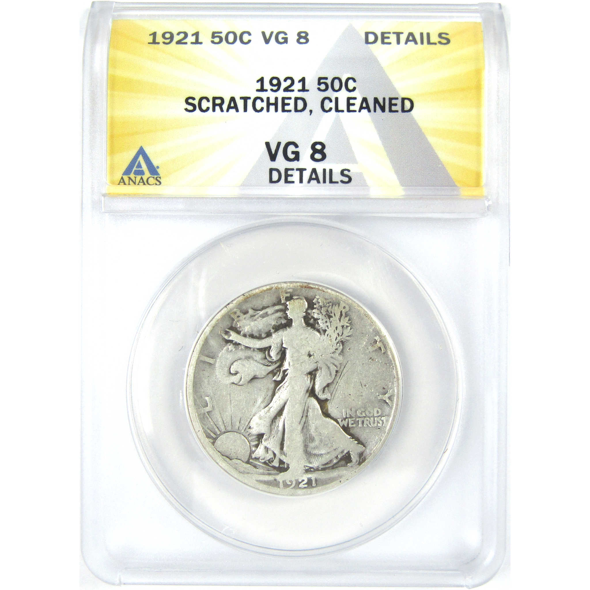 1921 Liberty Walking Half Dollar VG 8 Details ANACS Silver SKU:I16182