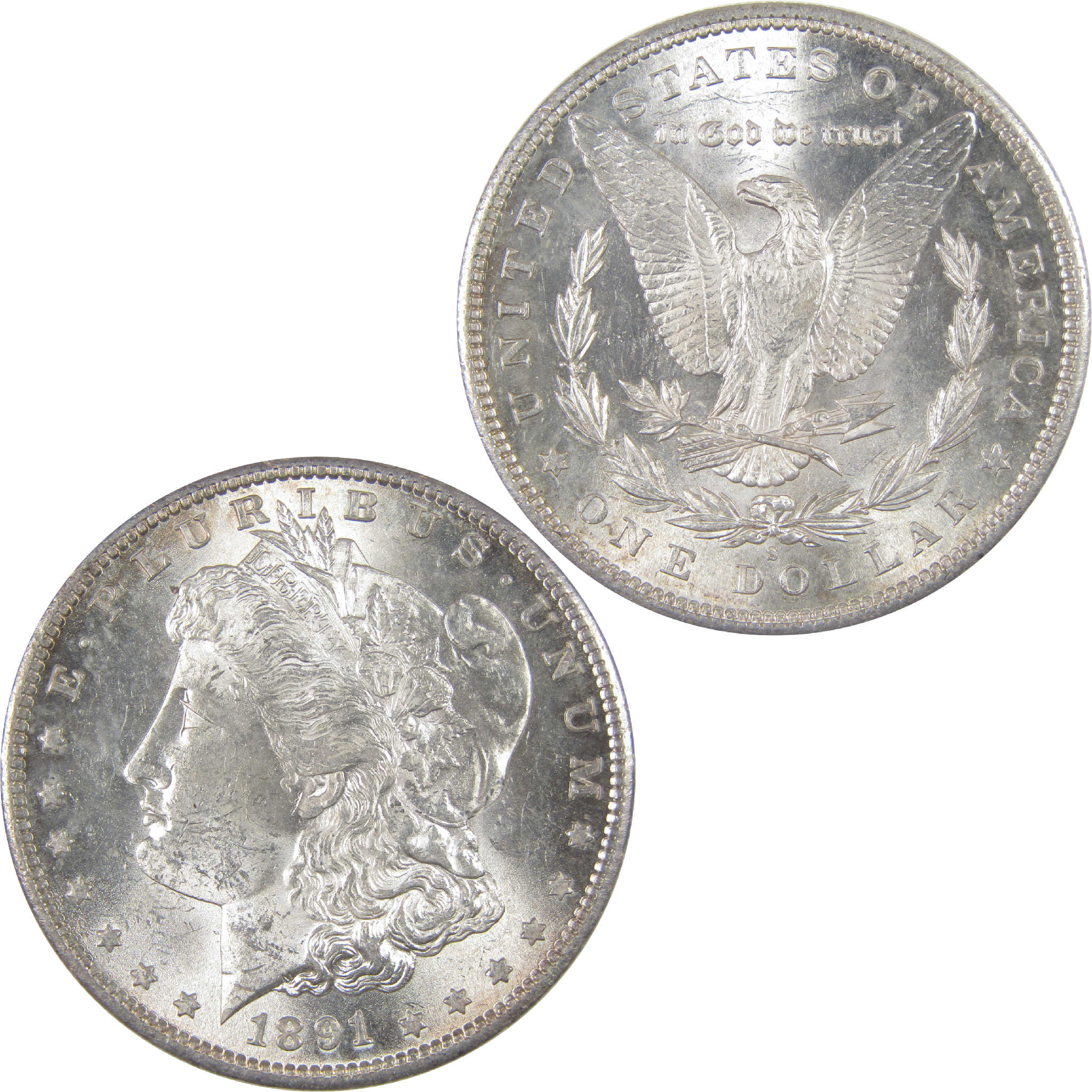 1891 S Morgan Dollar BU Choice Uncirculated Silver $1 Coin SKU:I16949 - Morgan coin - Morgan silver dollar - Morgan silver dollar for sale - Profile Coins &amp; Collectibles