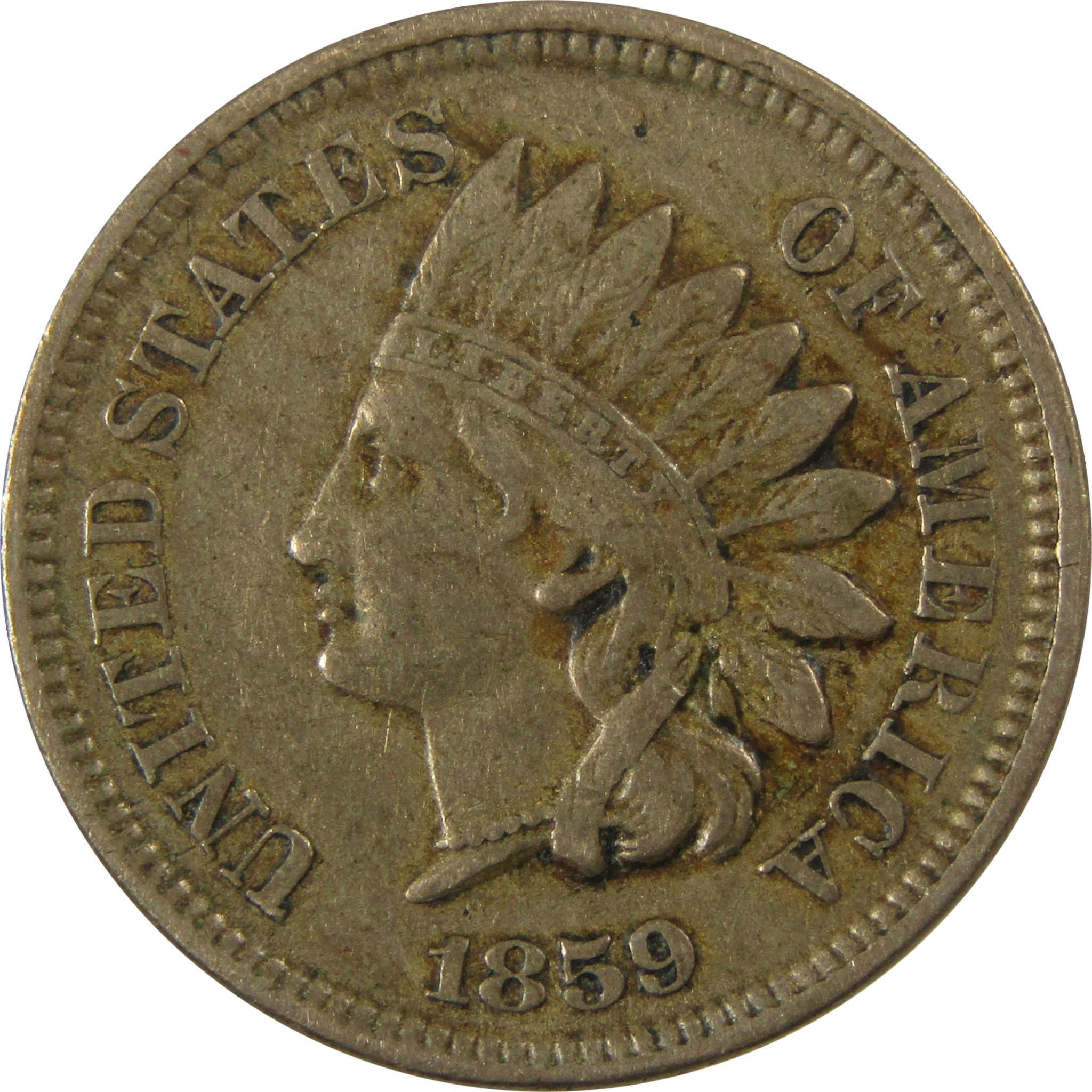 1859 Indian Head Cent VF Very Fine Penny 1c Coin SKU:CP1270