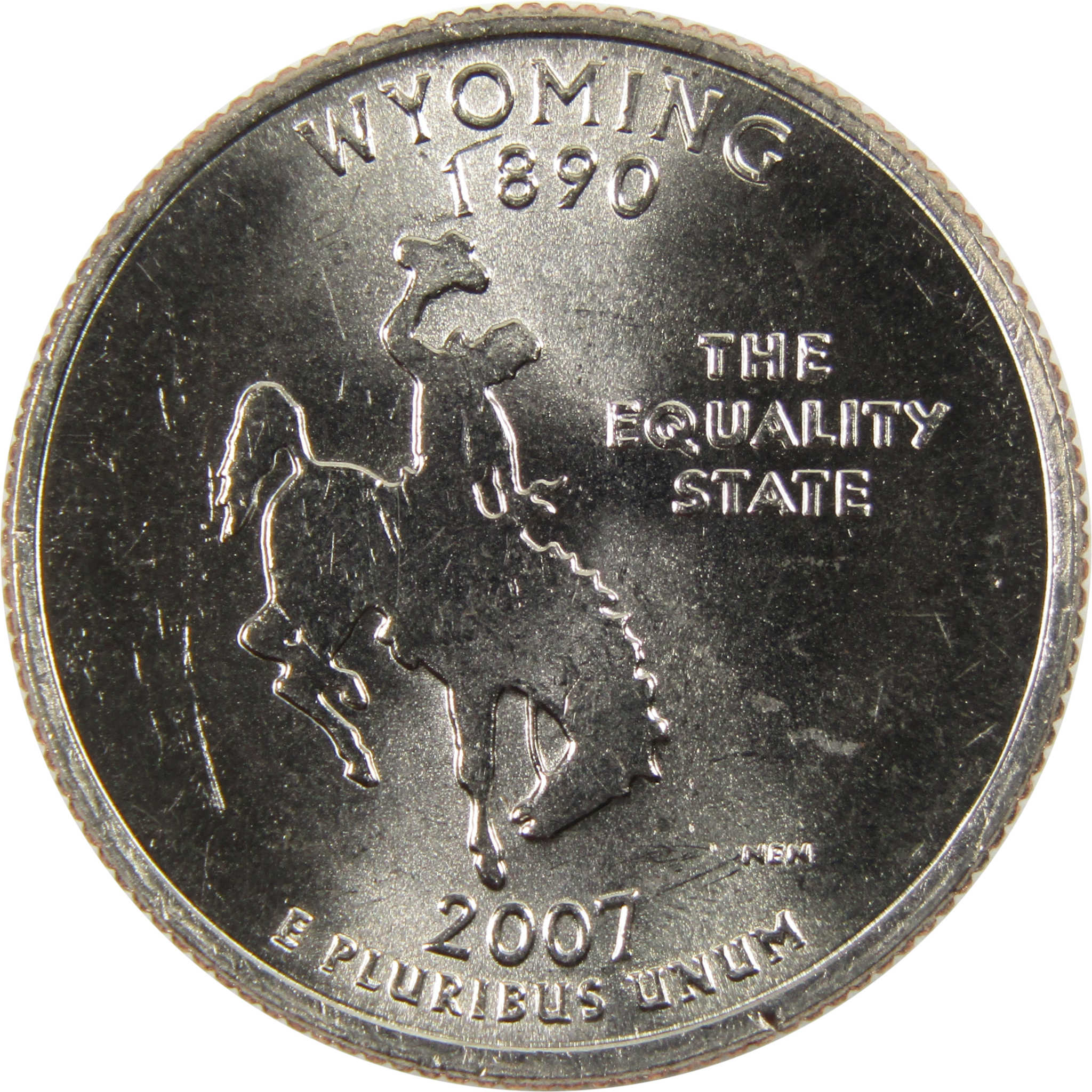2007 D Wyoming State Quarter BU Uncirculated Clad 25c Coin