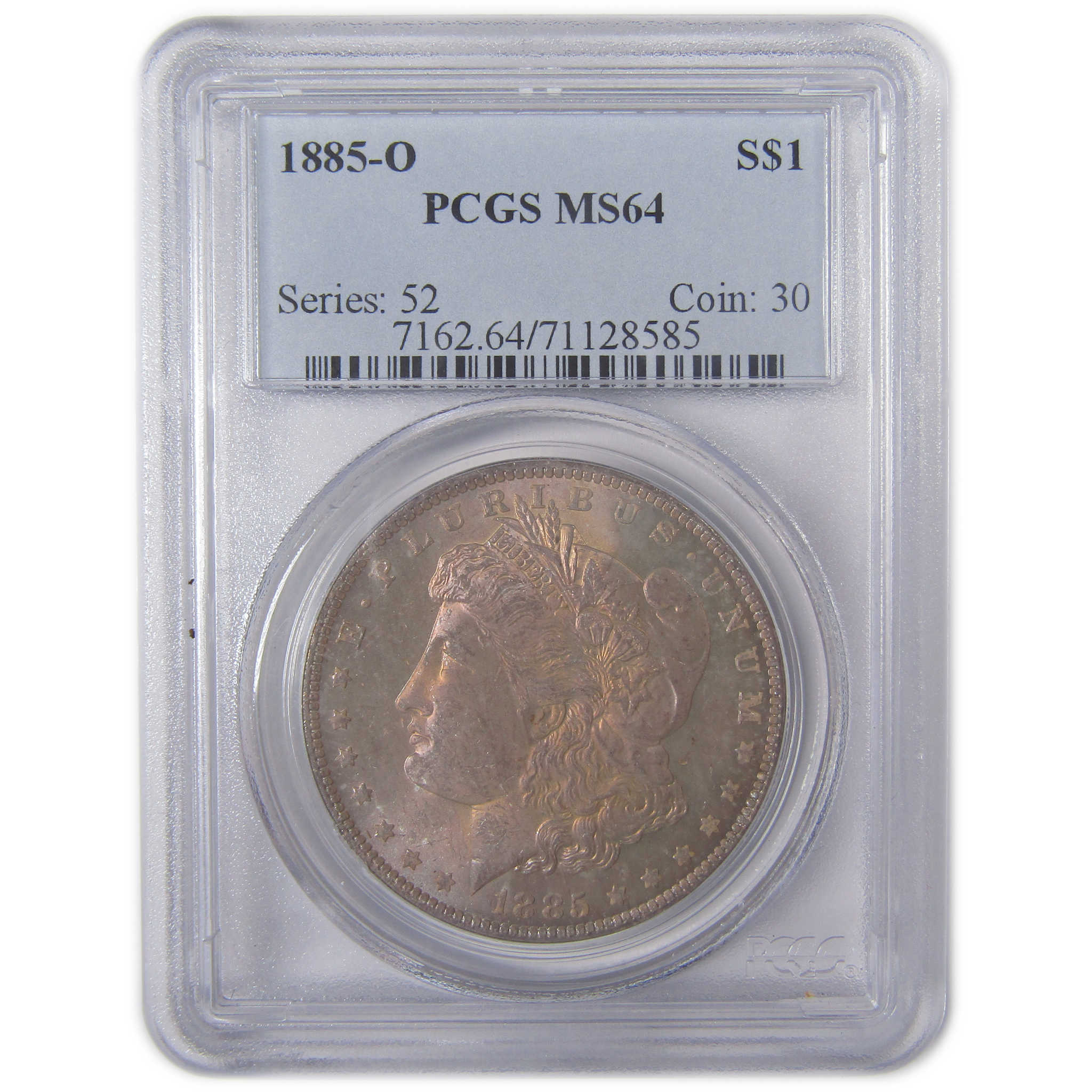 1885 O Morgan Dollar MS 64 PCGS Silver Uncirculated Toned SKU:CPC9884