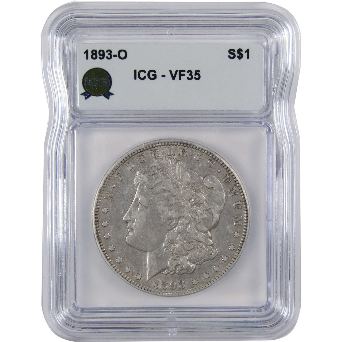 1893 O Morgan Silver Dollar VF 35 ICG $1 Coin Collectible SKU:I29072