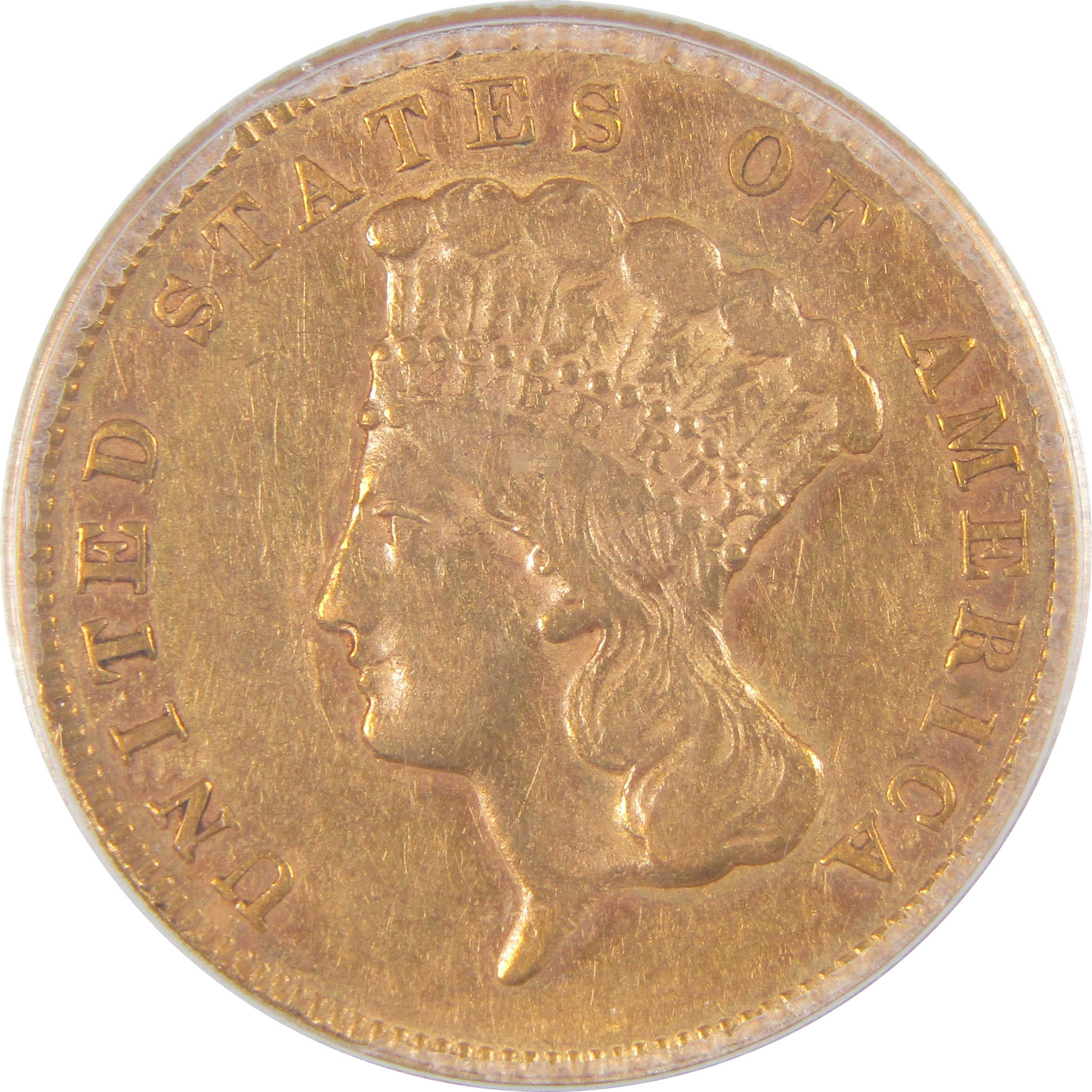 1874 Indian Princess Head AU 50 PCGS Gold $3 Coin SKU:I16765