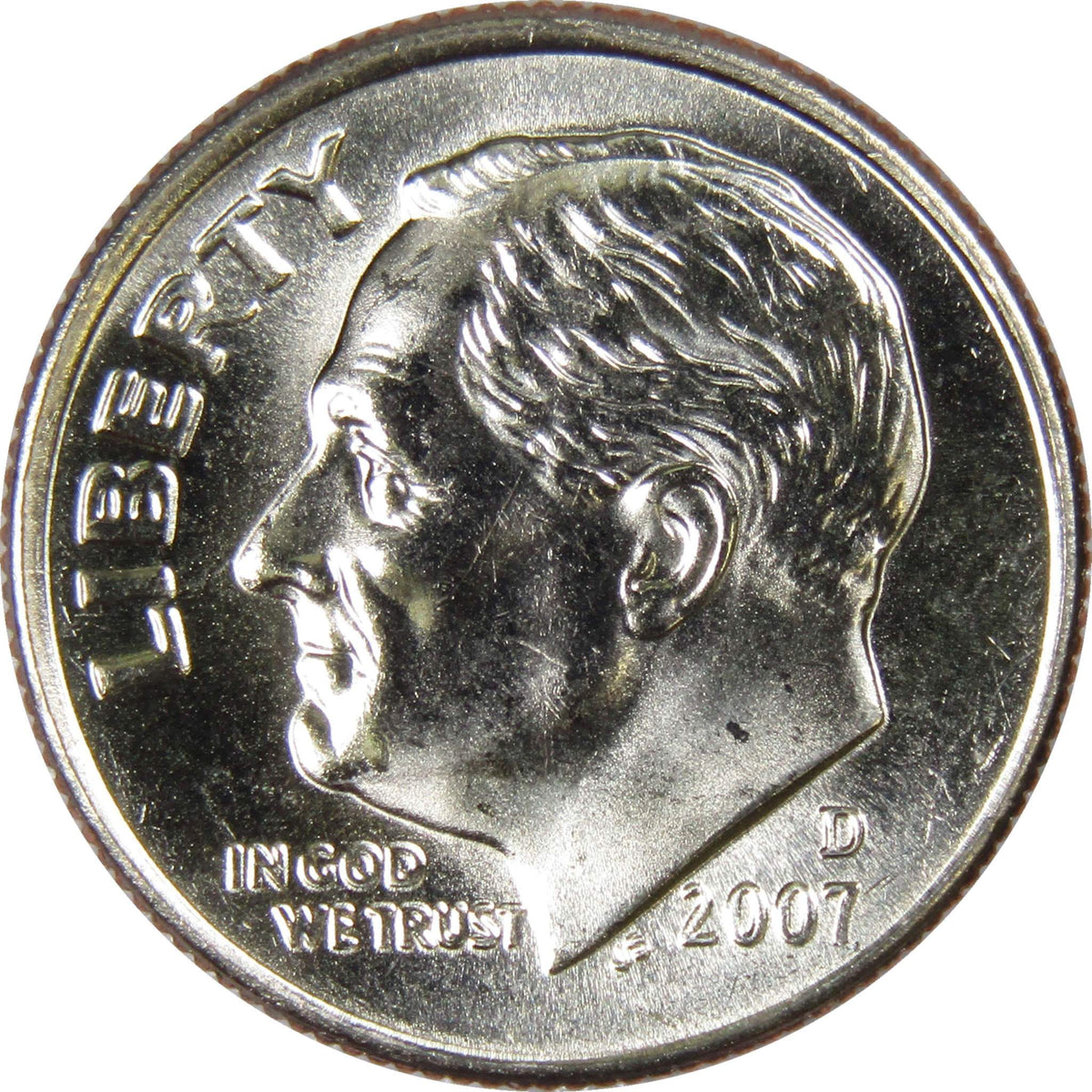 2007 D Roosevelt Dime Clad Uncirculated Mint State 10c Coin