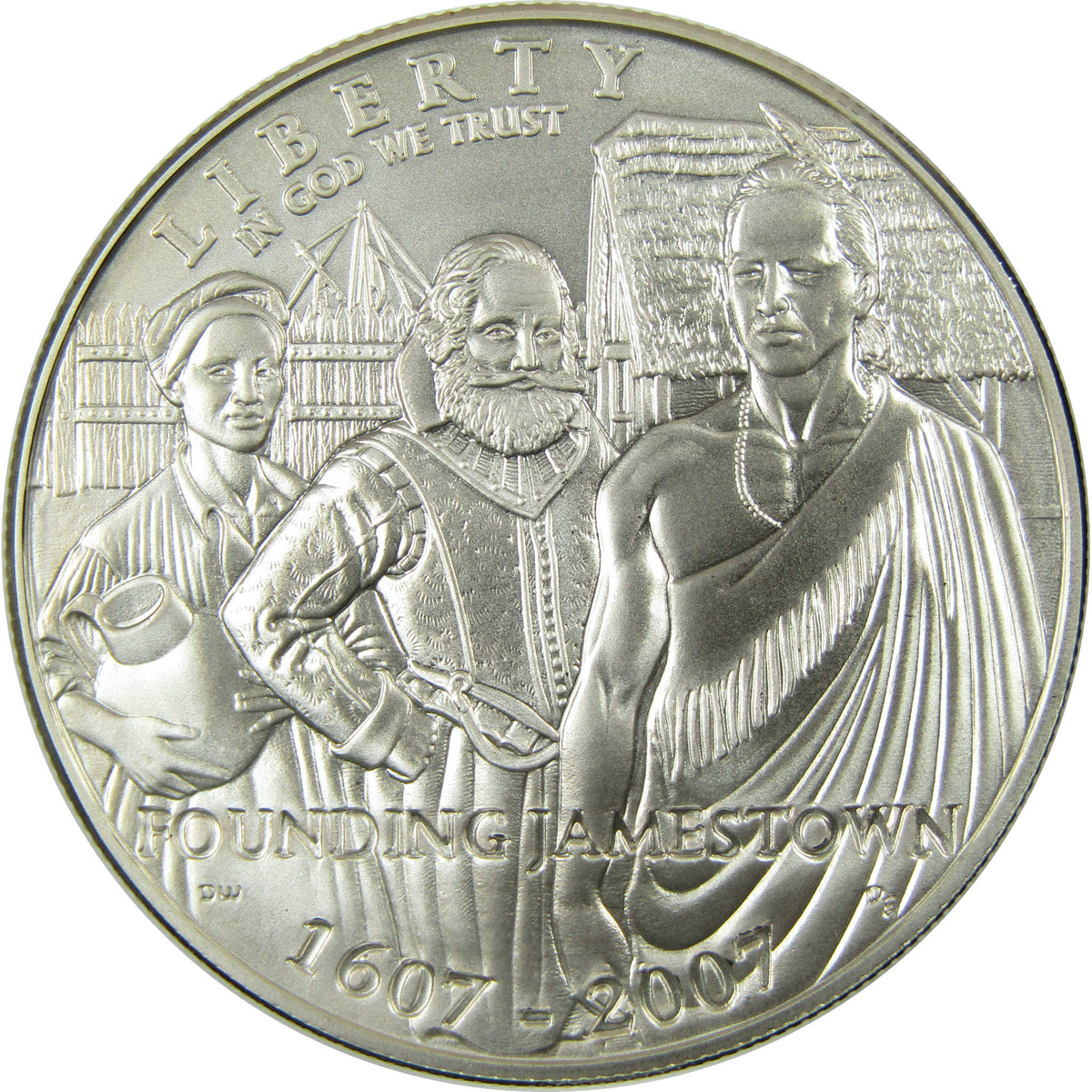 2007 P Jamestown Commemorative Silver Dollar Uncirculated $1 Coin