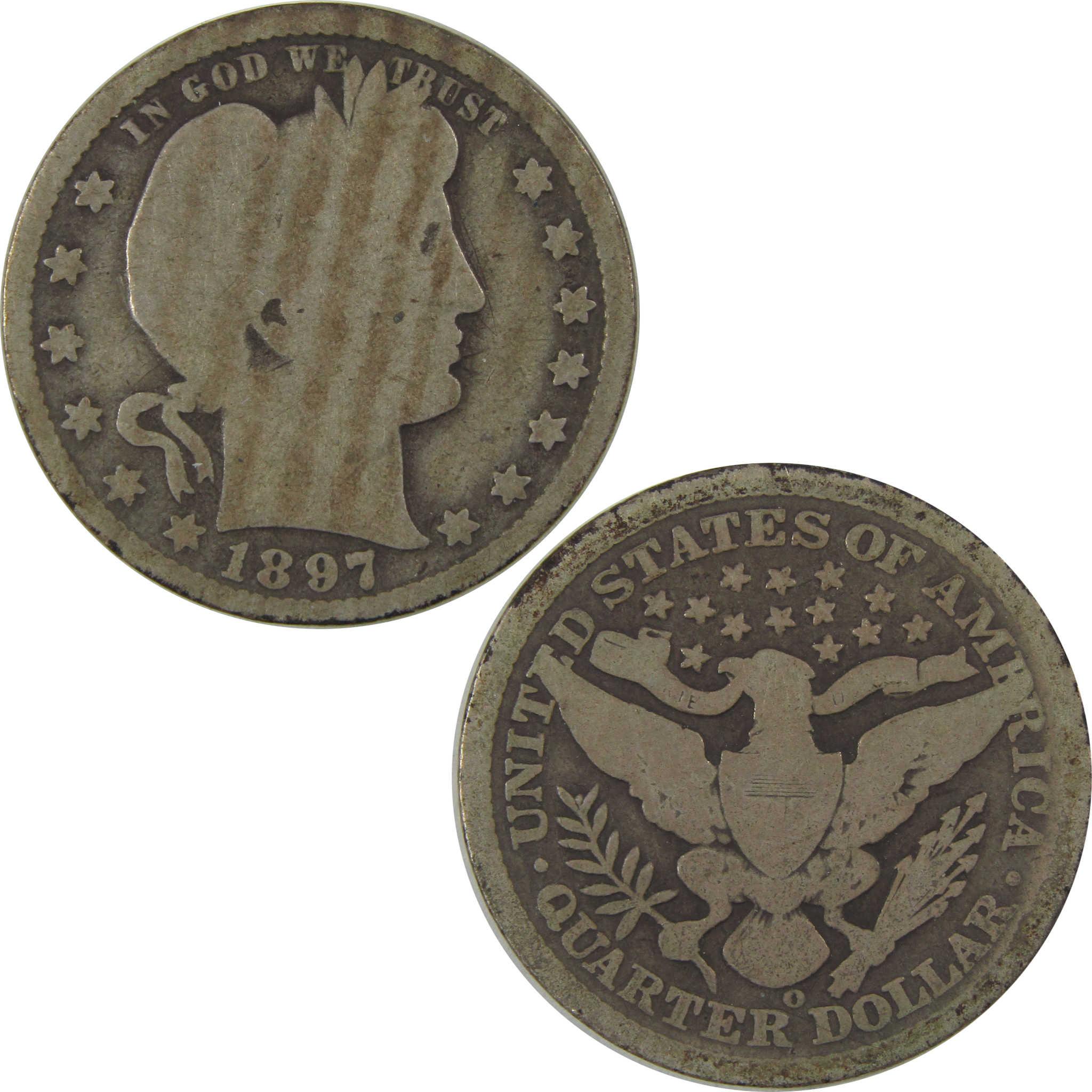 1897 O Barber Quarter G Good Silver 25c Coin SKU:I20079