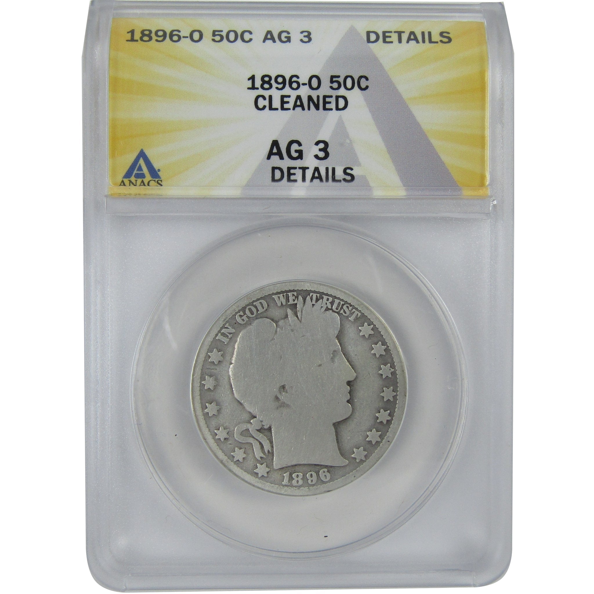 1896 O Barber Half Dollar AG 3 Details ANACS Silver 50c SKU:I16162