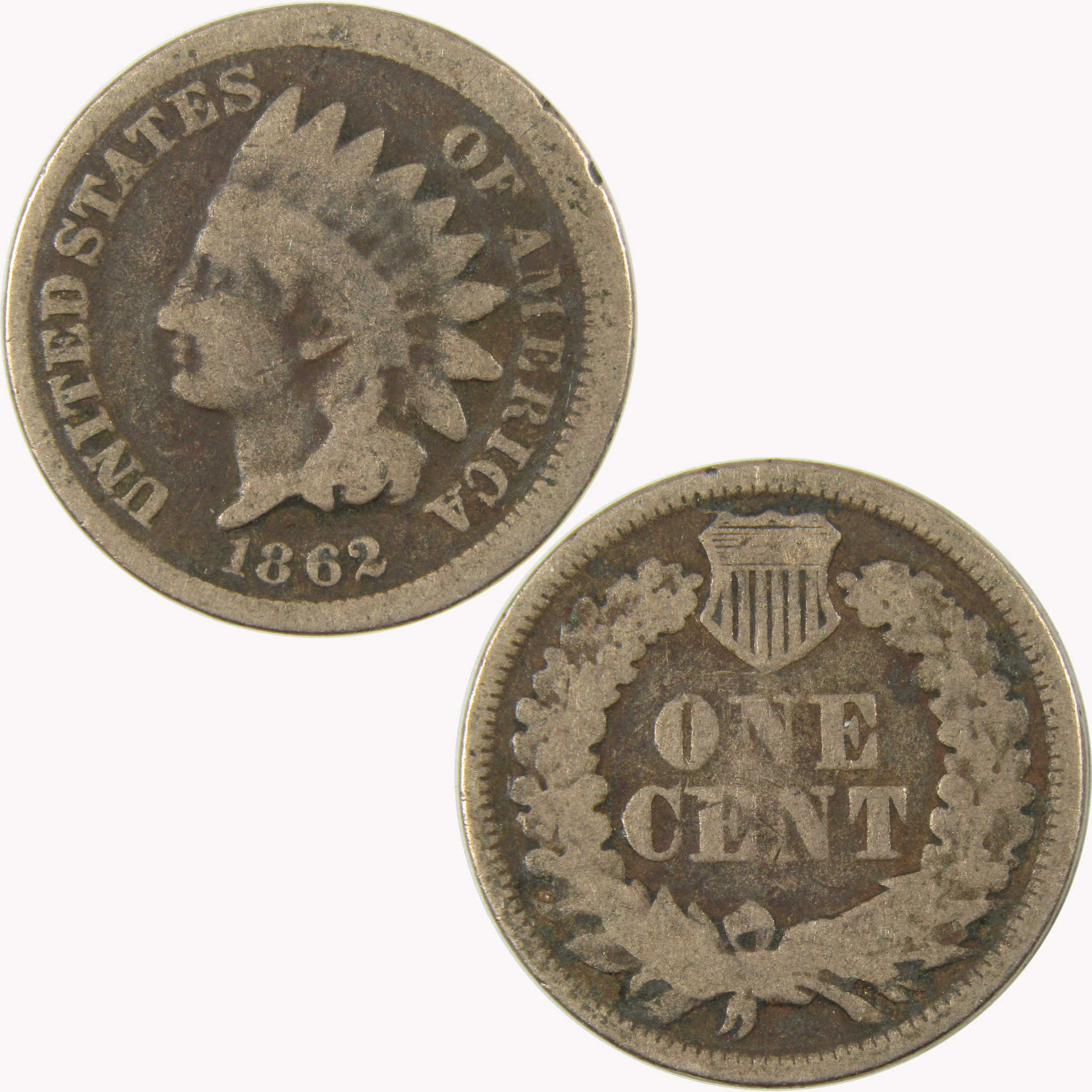 1862 Indian Head Cent AG About Good Penny 1c Coin SKU:CP1082