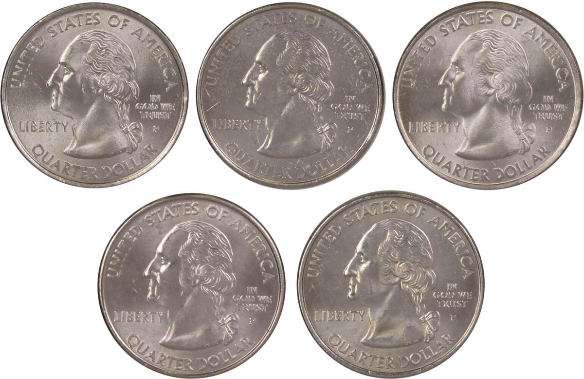 2000 P State Quarter 5 Coin Set Clad Uncirculated Mint State